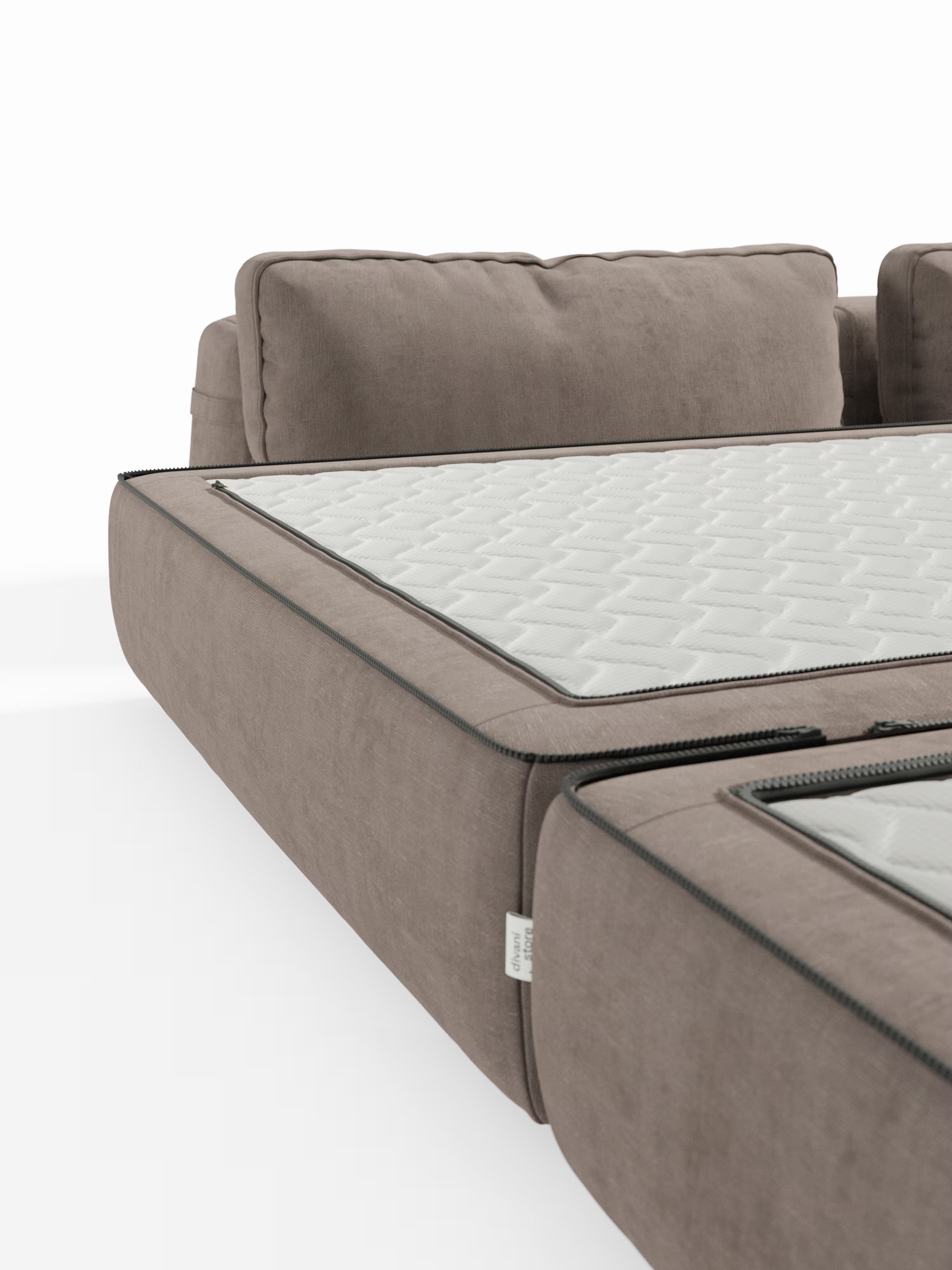 Rift Divano letto matrimoniale 3 posti moderno in tessuto smacchiabile – materasso 22 cm memory e schienali mobili