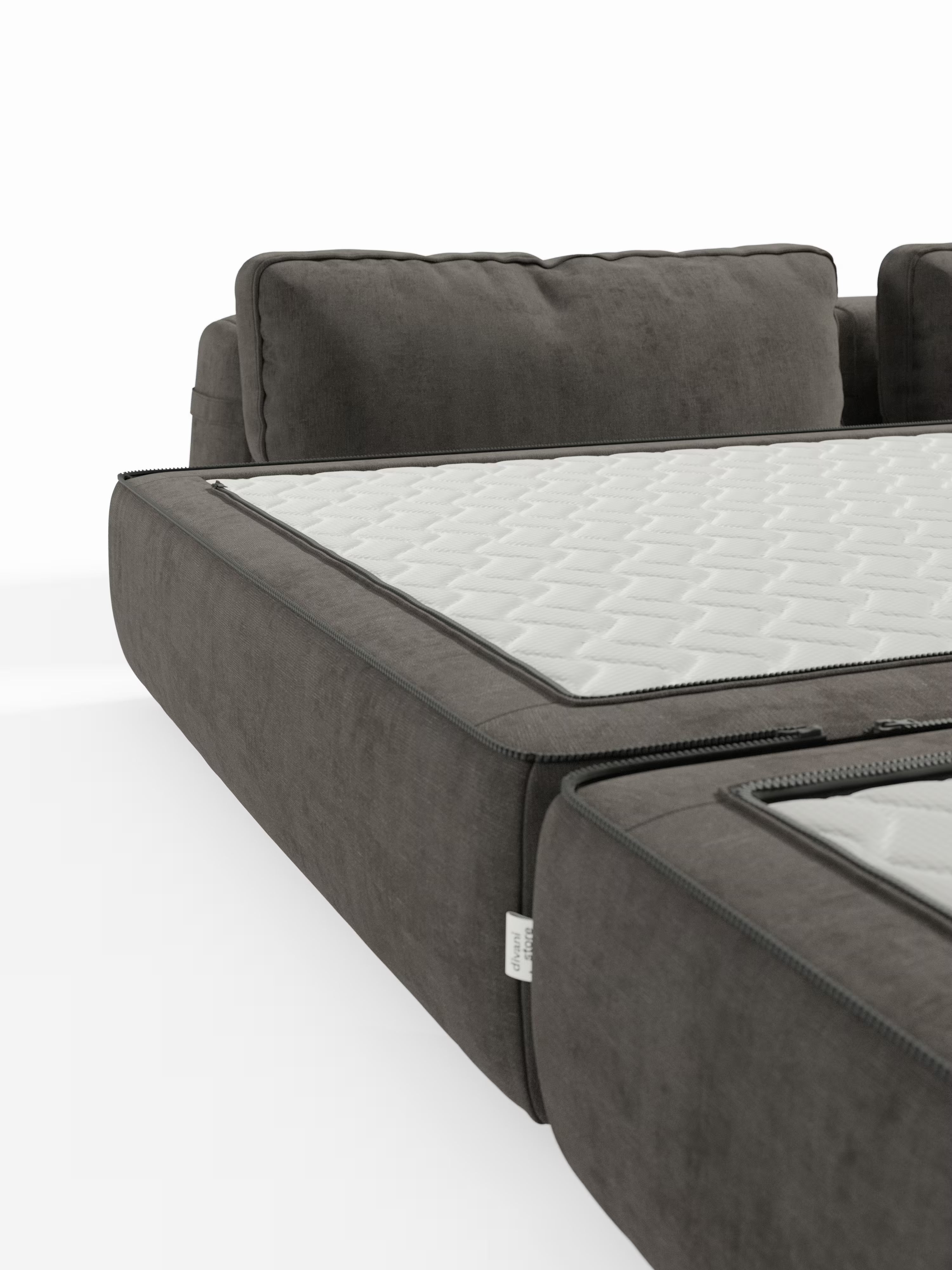 Rift Divano letto matrimoniale 3 posti moderno in tessuto smacchiabile – materasso 22 cm memory e schienali mobili