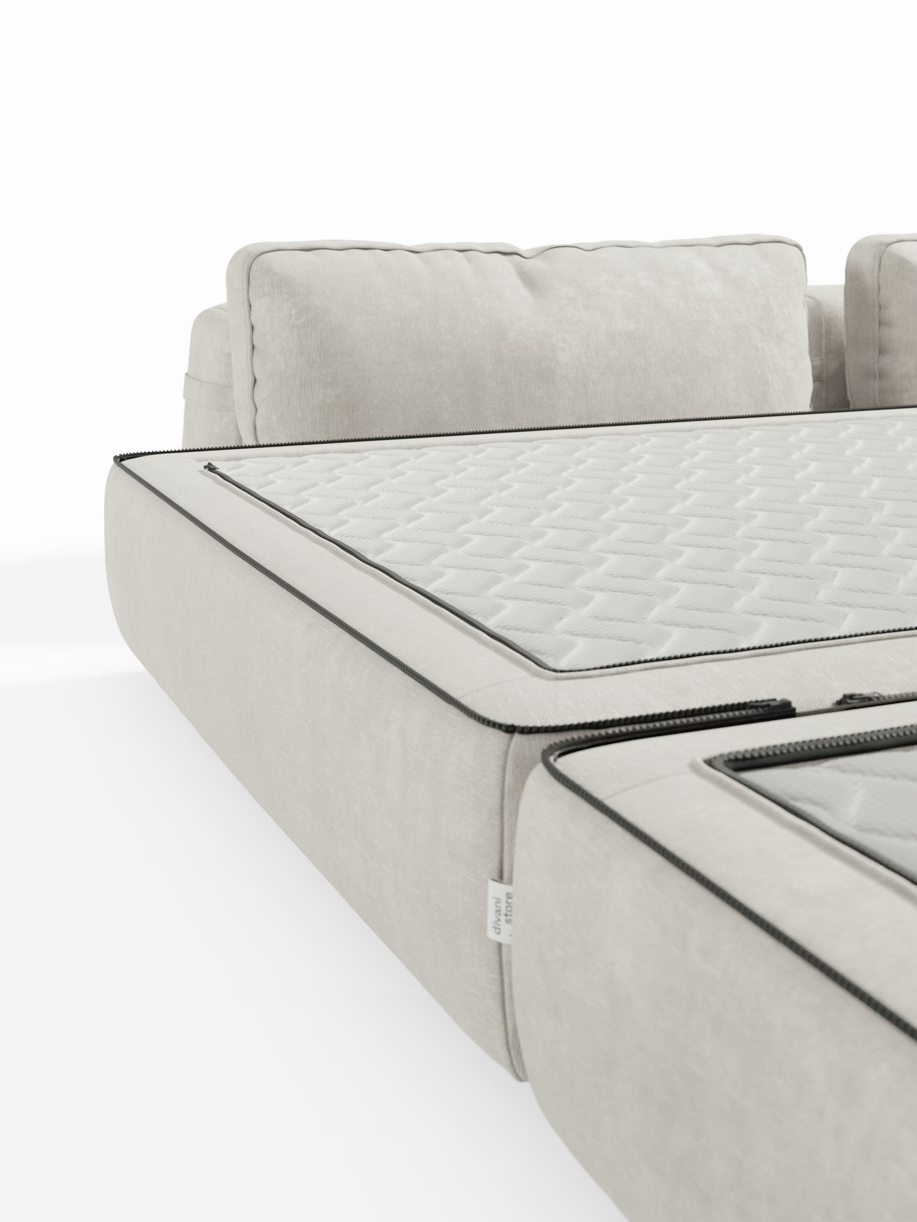 Rift Divano letto matrimoniale 3 posti moderno in tessuto smacchiabile – materasso 22 cm memory e schienali mobili