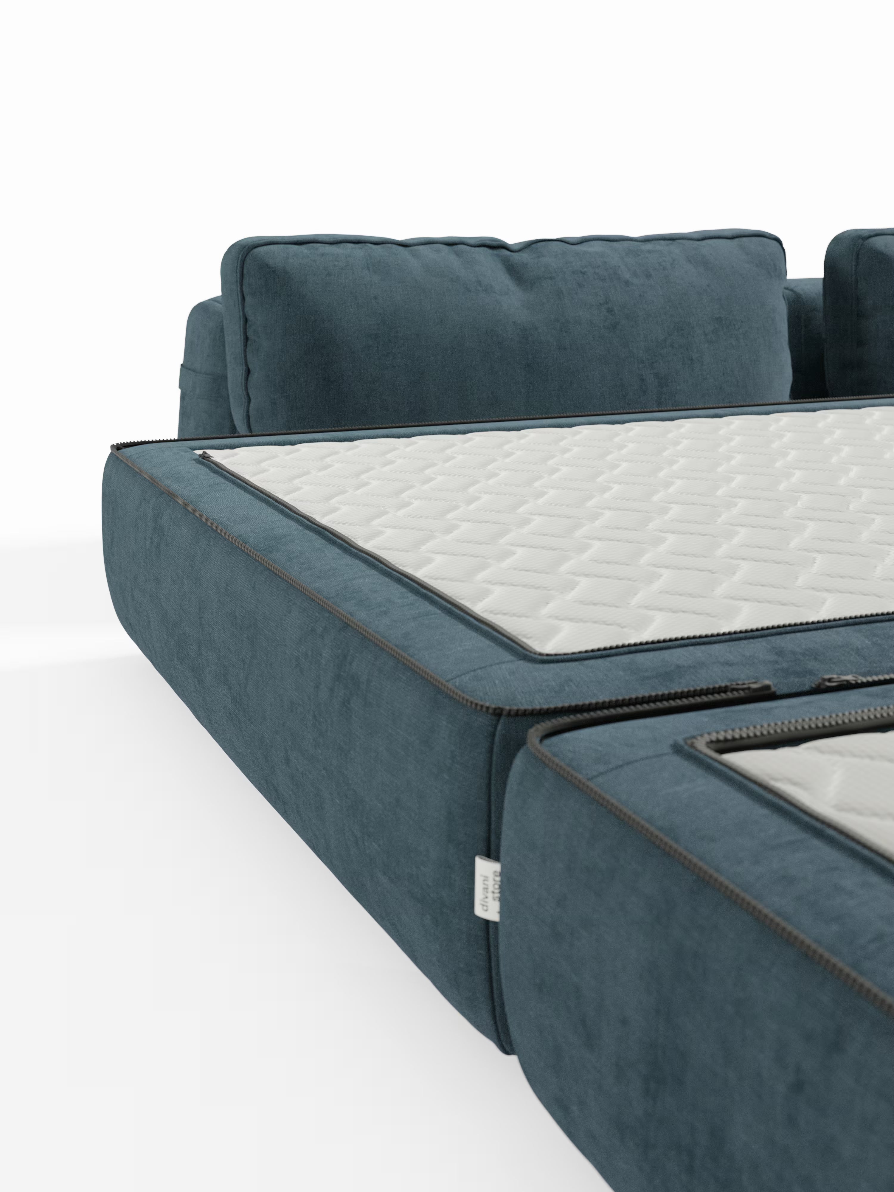 Rift Divano letto matrimoniale 3 posti moderno in tessuto smacchiabile – materasso 22 cm memory e schienali mobili
