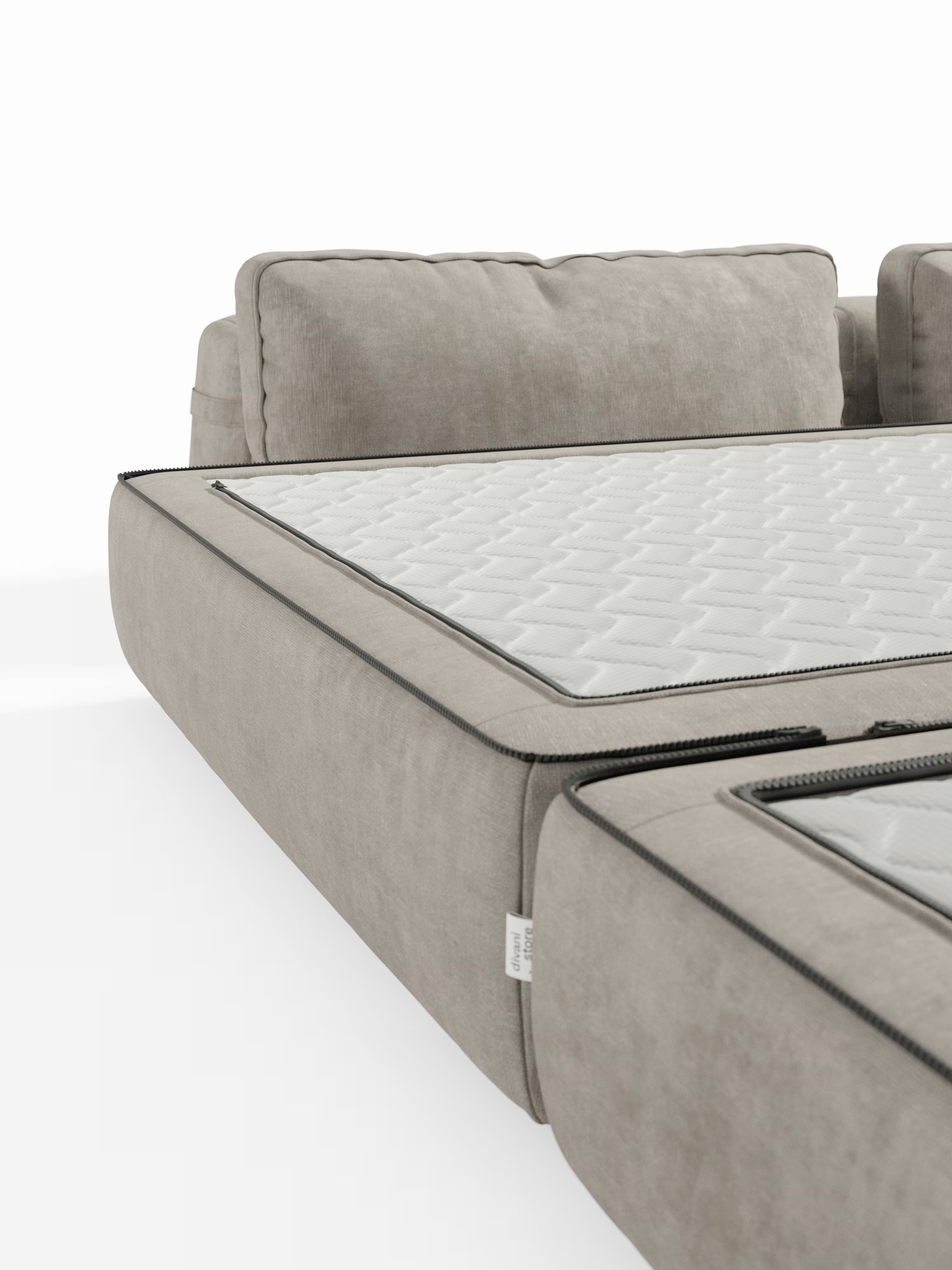 Rift Divano letto matrimoniale 3 posti moderno in tessuto smacchiabile – materasso 22 cm memory e schienali mobili