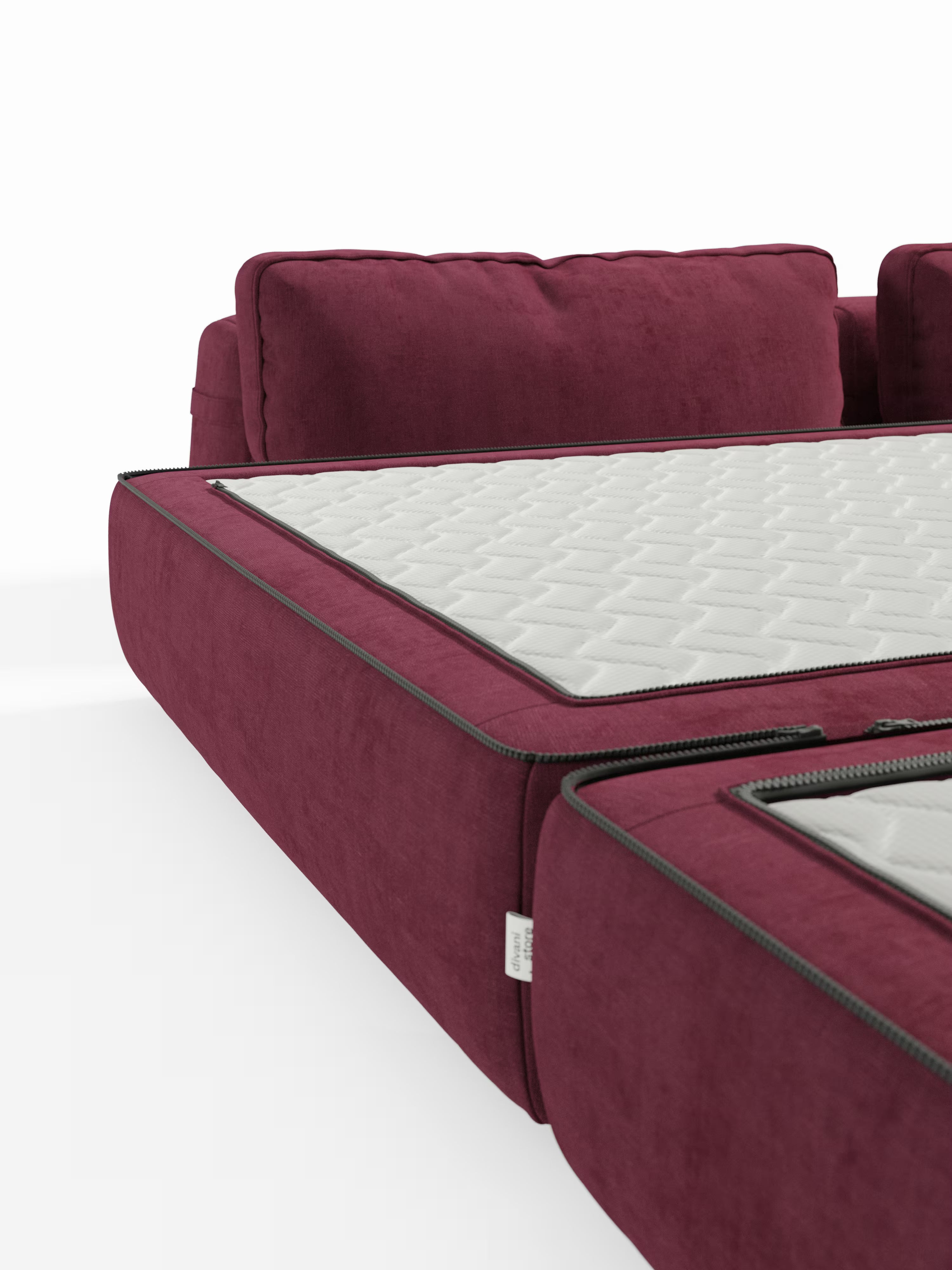 Rift Divano letto matrimoniale 3 posti moderno in tessuto smacchiabile – materasso 22 cm memory e schienali mobili