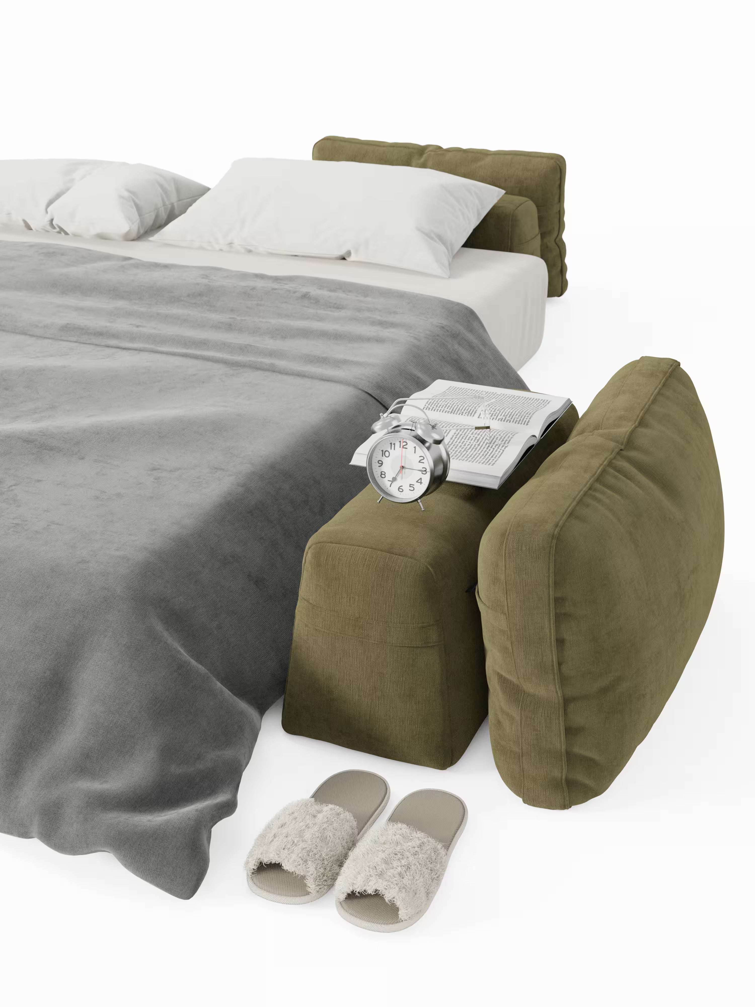 Rift Divano letto matrimoniale 3 posti moderno in tessuto smacchiabile – materasso 22 cm memory e schienali mobili