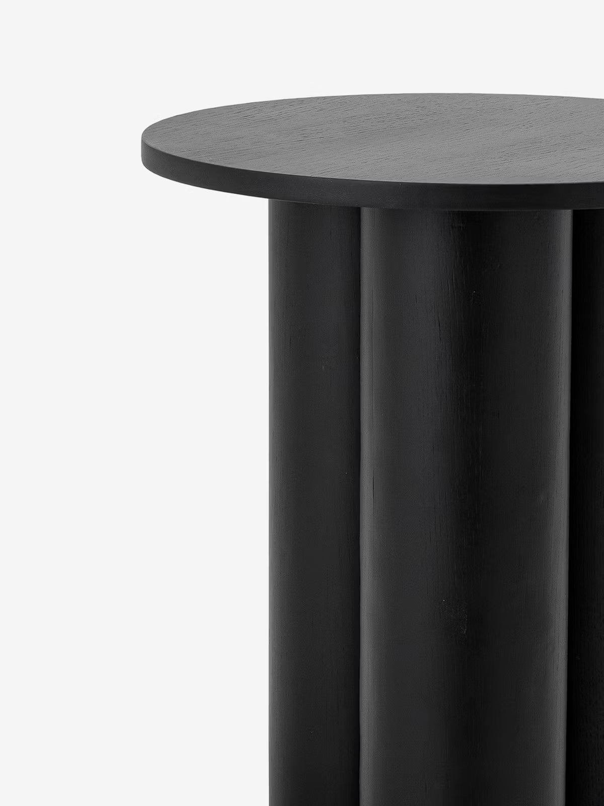 AIO Tavolino da salotto rotondo in MDF nero con gambe cilindriche