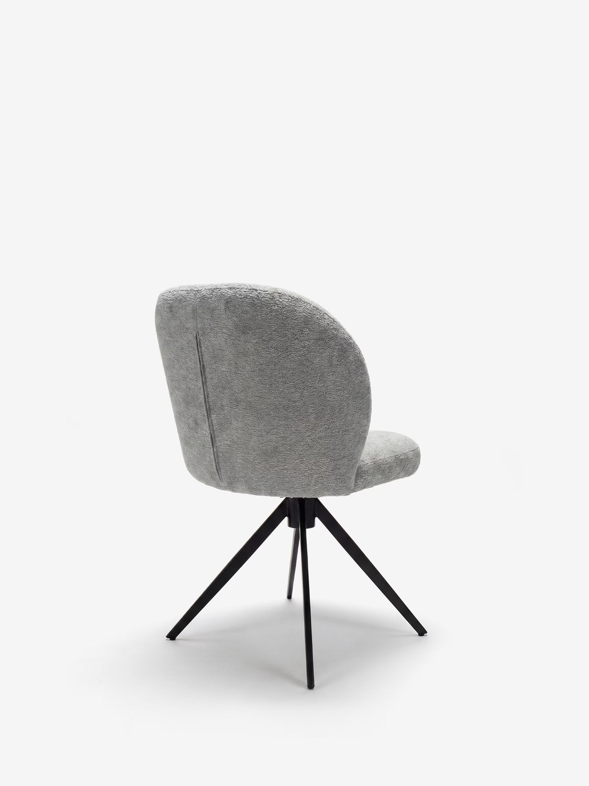 Alba upholstered chair in soft ochre yellow fabric with black metal base