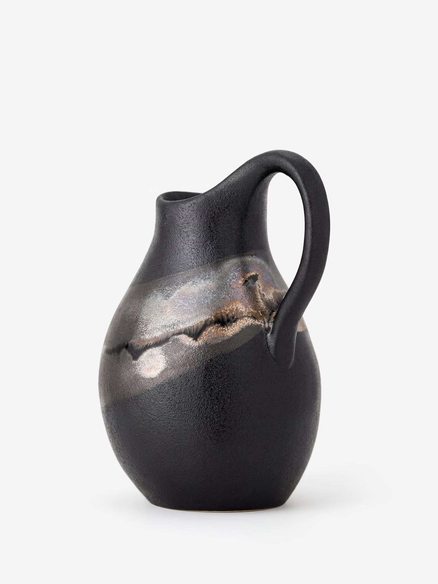 Alvena jarrón decorativo de gres stoneware marrón
