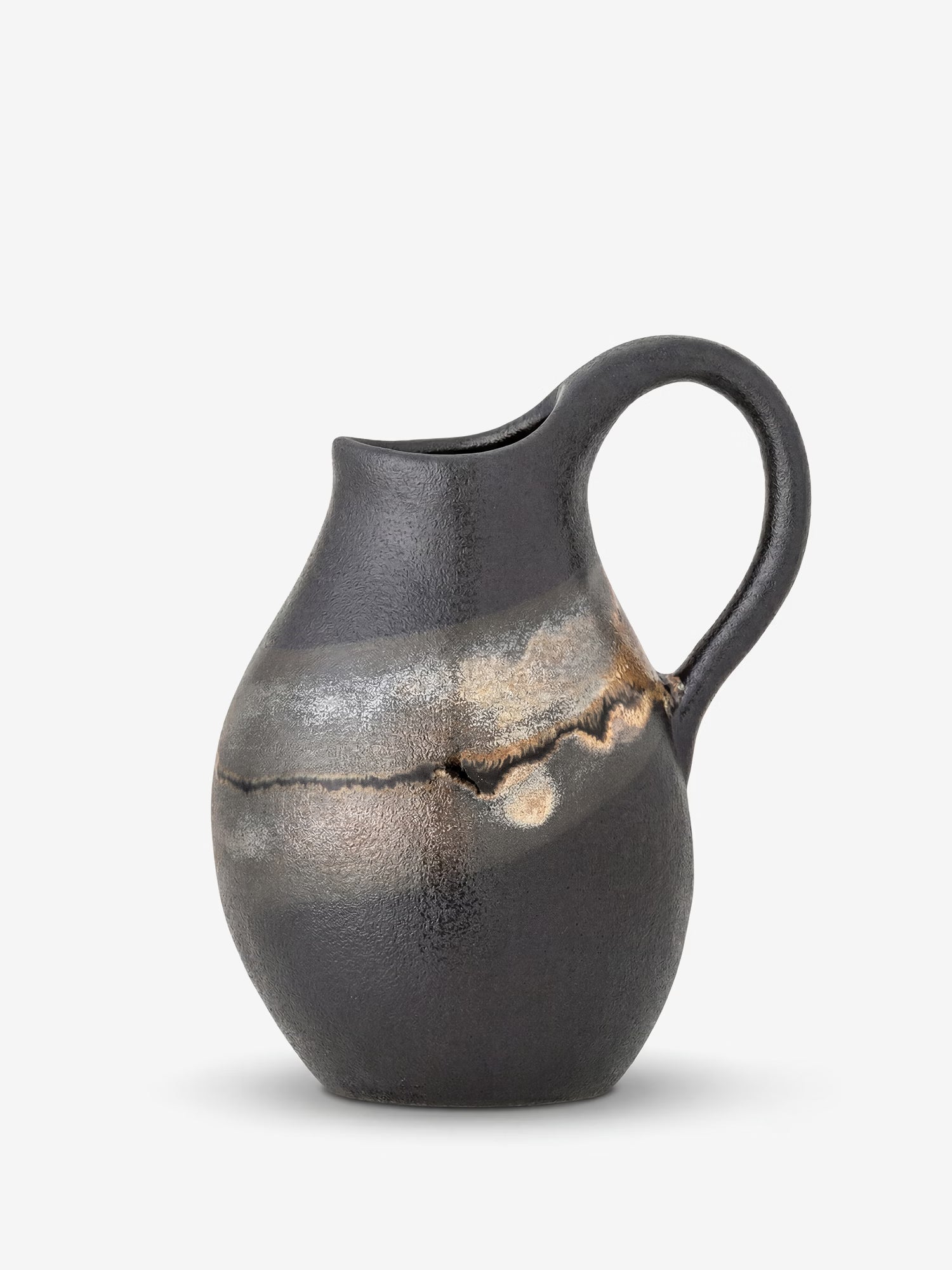 Alvena jarrón decorativo de gres stoneware marrón