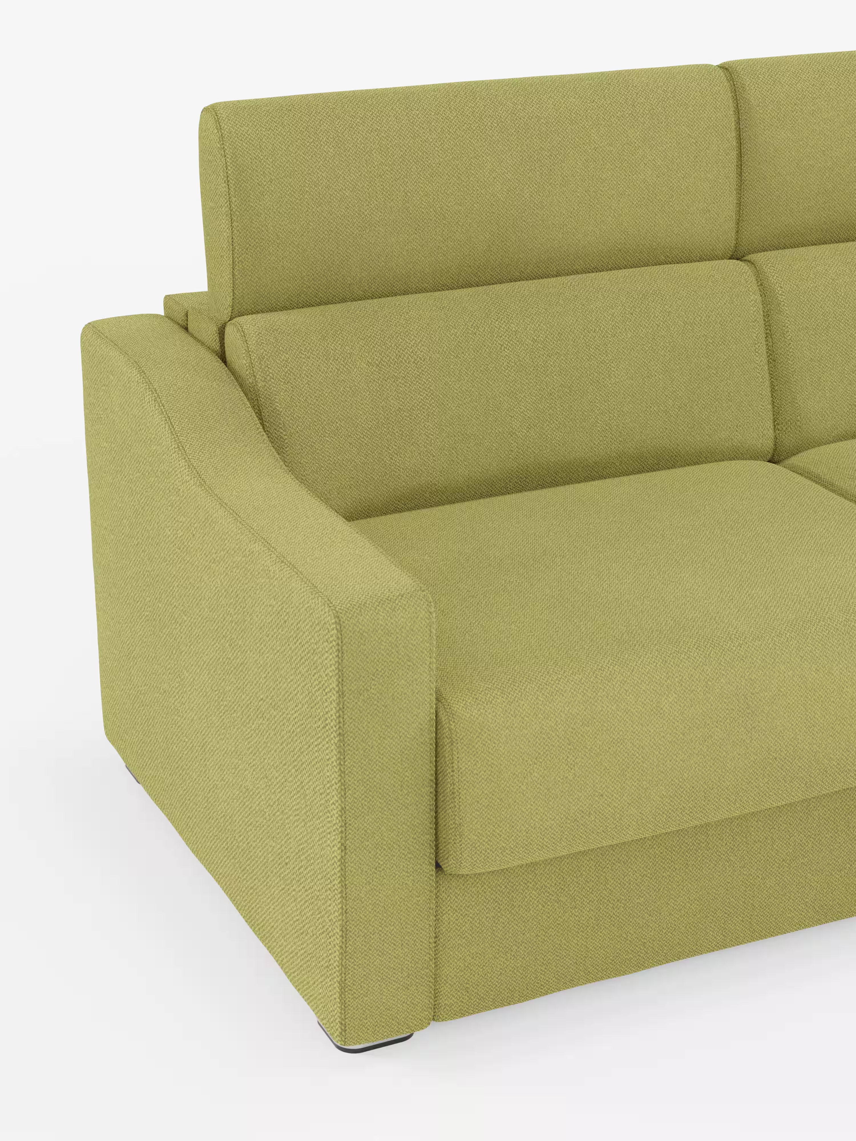 Amber Divano letto angolare moderno con materasso incluso – tessuto antimacchia e poggiatesta reclinabili