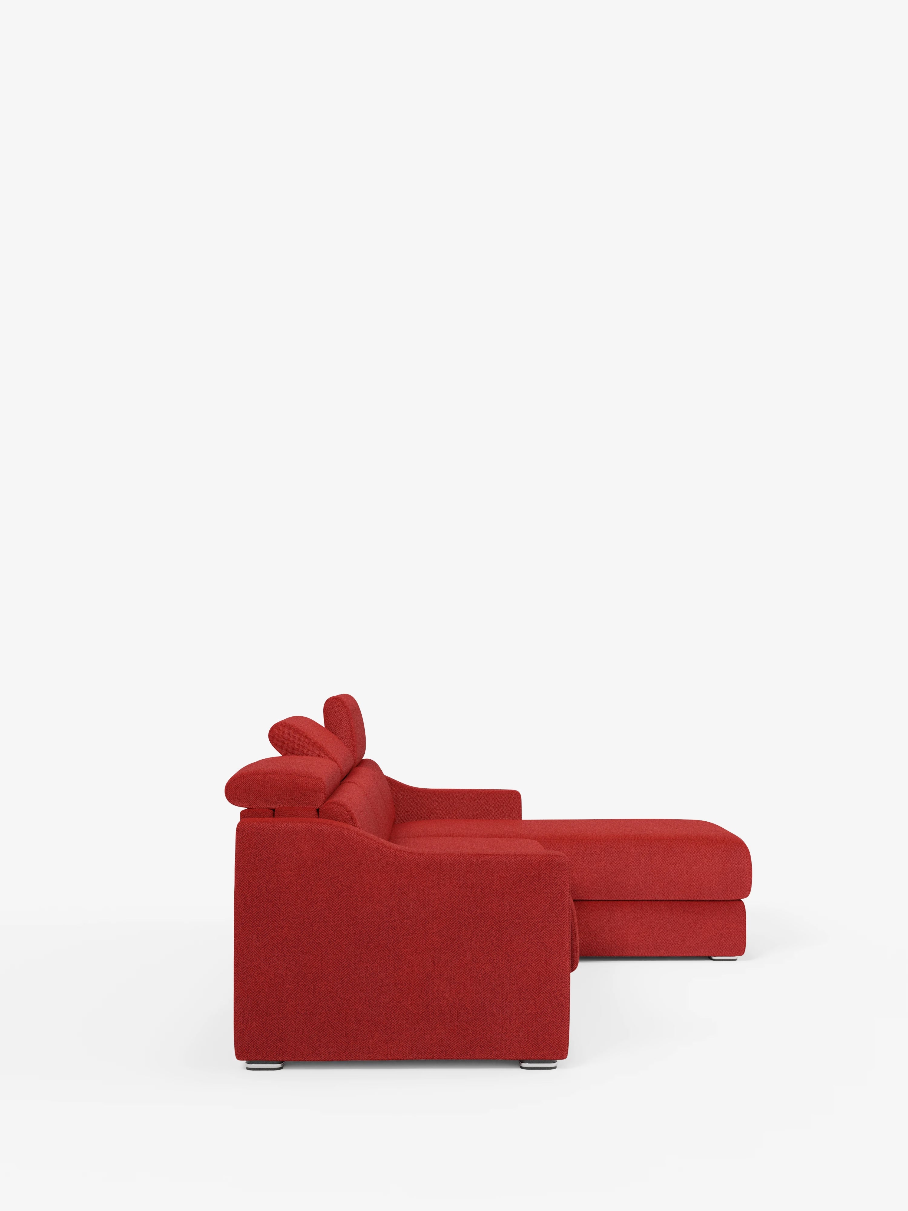 Amber Divano letto angolare moderno con materasso incluso – tessuto antimacchia e poggiatesta reclinabili