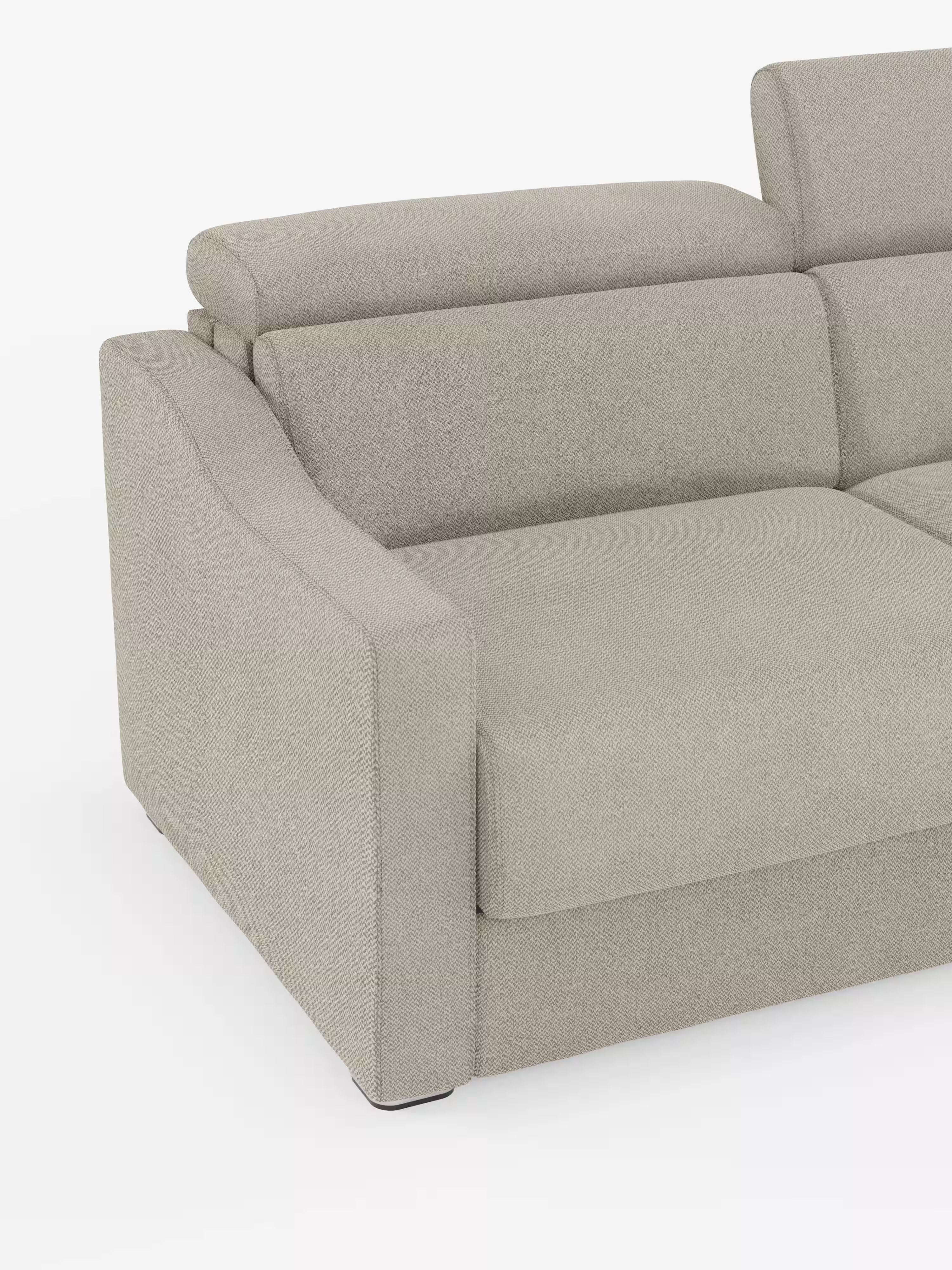 Amber Divano letto moderno in tessuto smacchiabile verde - sfoderabile e con poggiatesta reclinabili