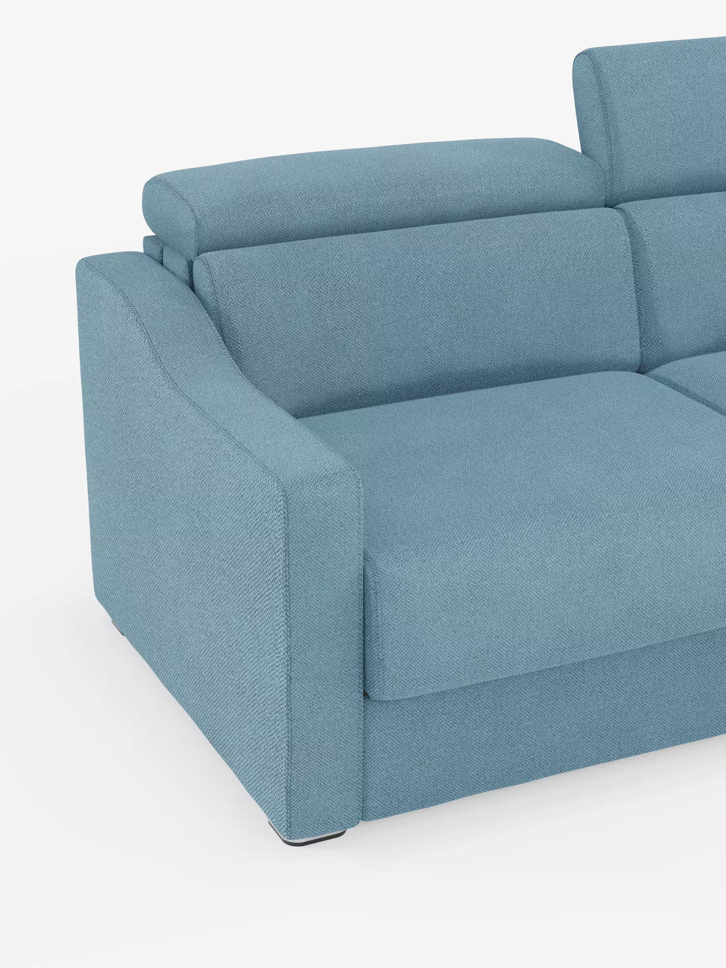 Amber Divano letto moderno in tessuto smacchiabile verde - sfoderabile e con poggiatesta reclinabili