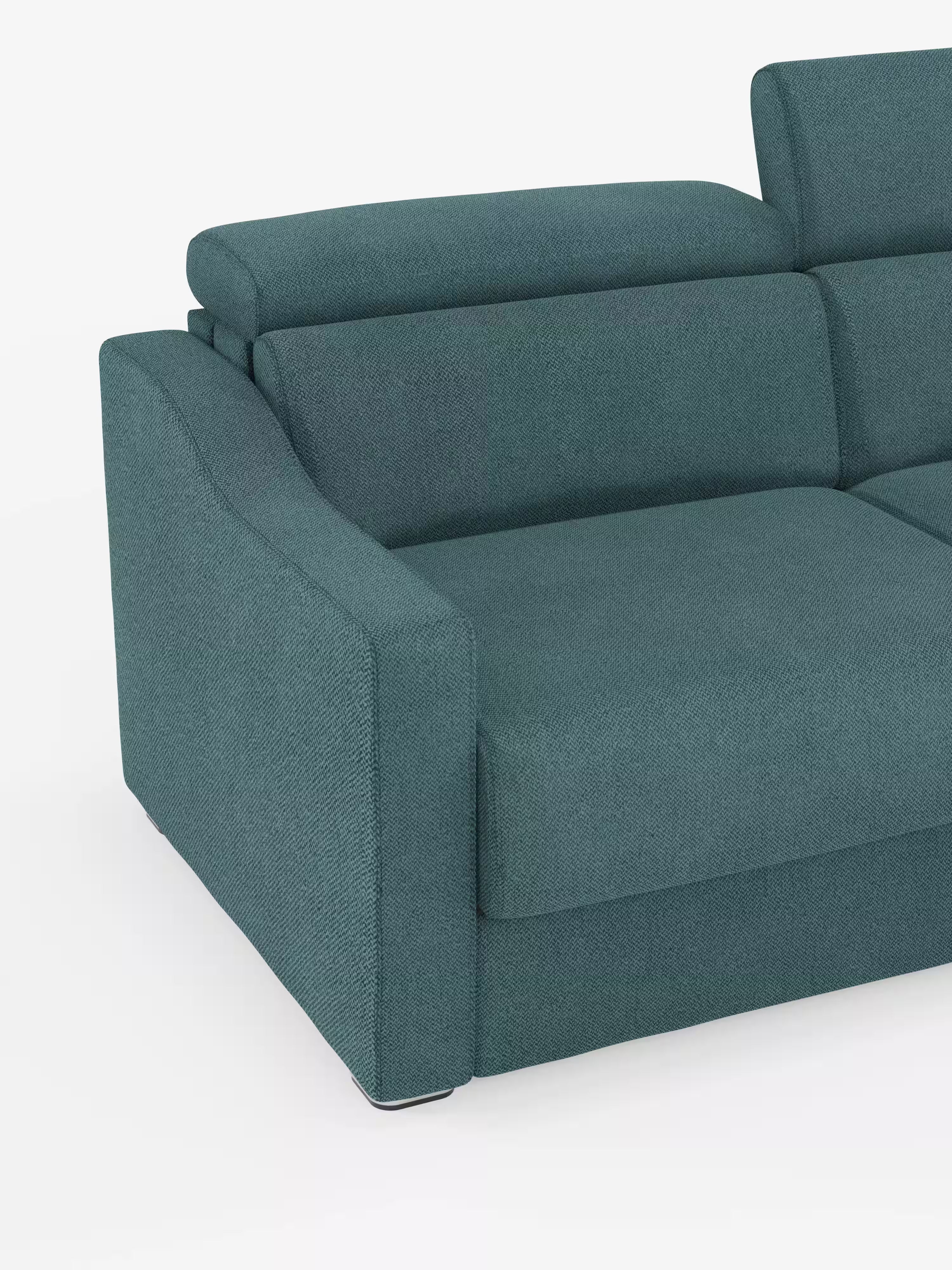 Amber Divano letto moderno in tessuto smacchiabile verde - sfoderabile e con poggiatesta reclinabili