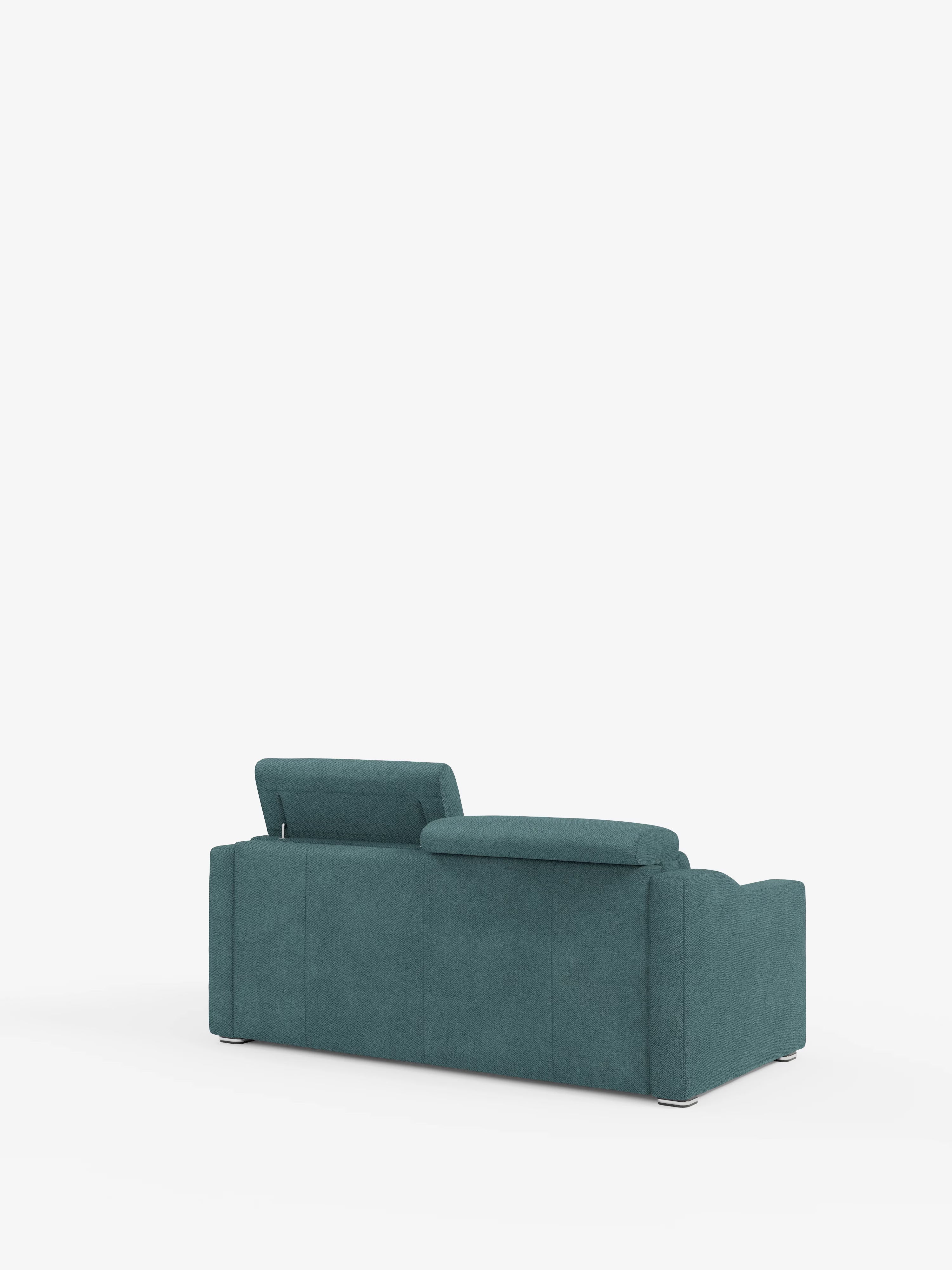 Amber Divano letto moderno in tessuto smacchiabile verde - sfoderabile e con poggiatesta reclinabili