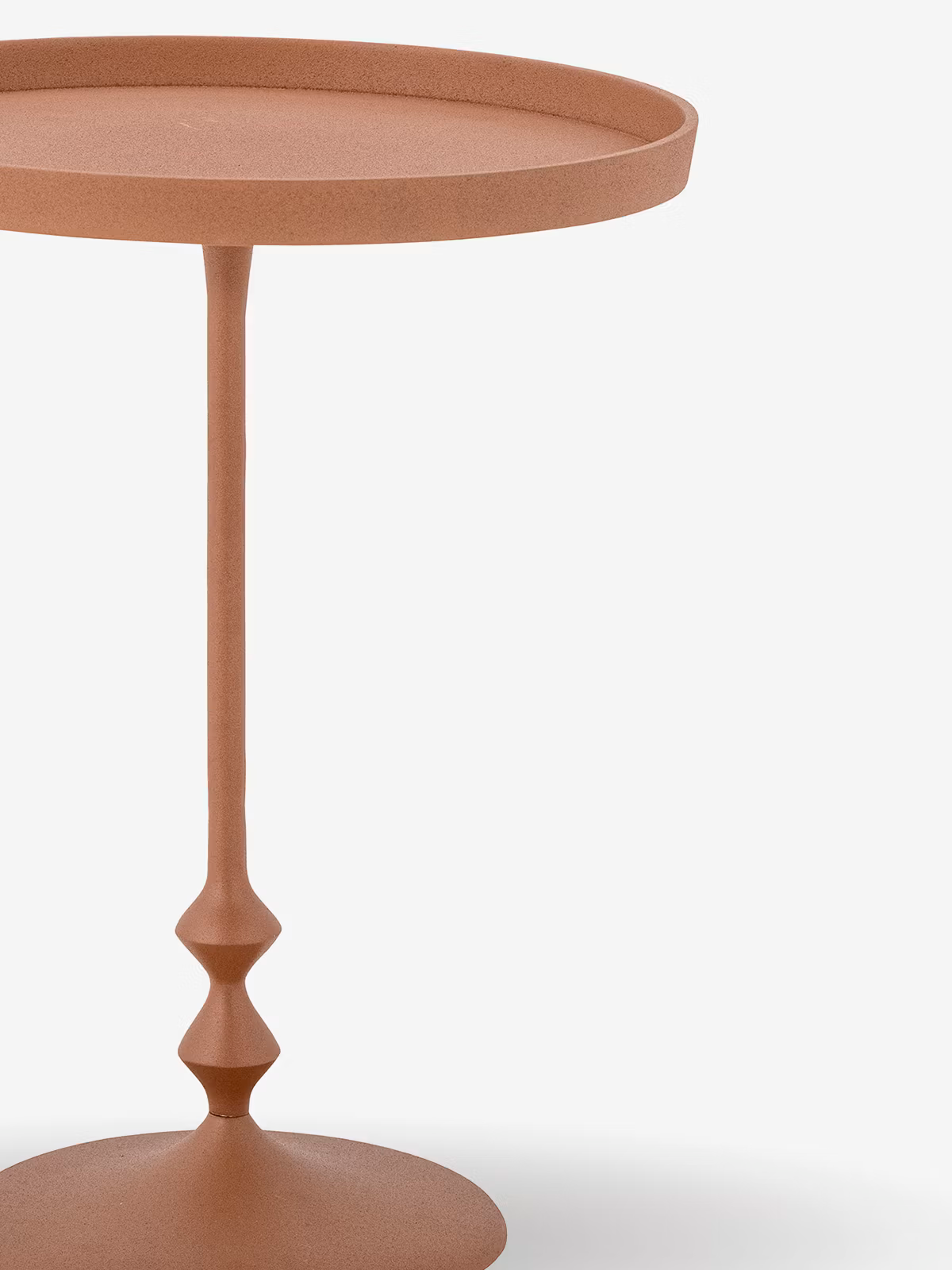 Anjou Tavolino d'appoggio rotondo Ø37 cm in metallo arancio - design leggero e scultoreo