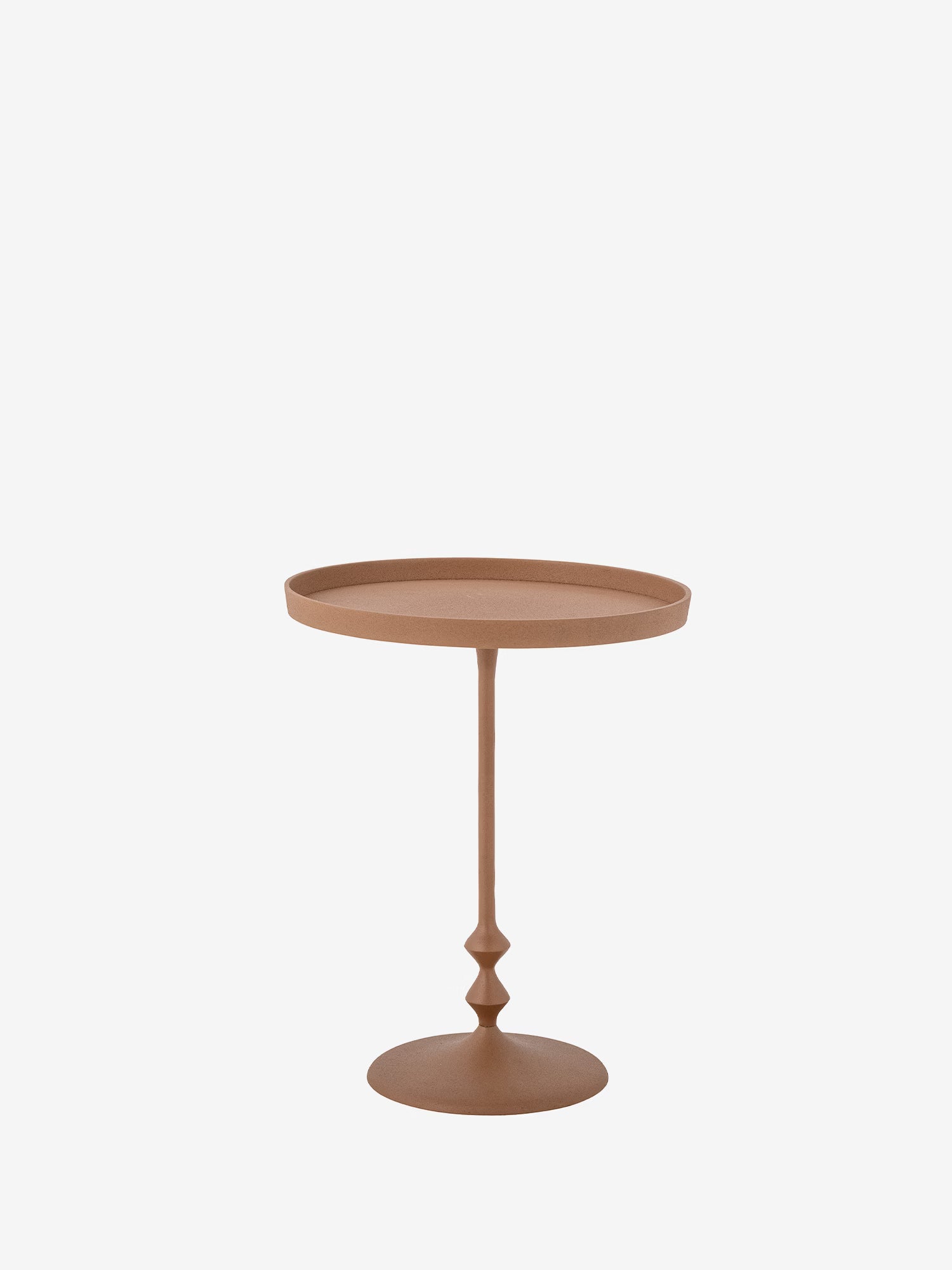 Anjou Tavolino d'appoggio rotondo Ø37 cm in metallo arancio - design leggero e scultoreo