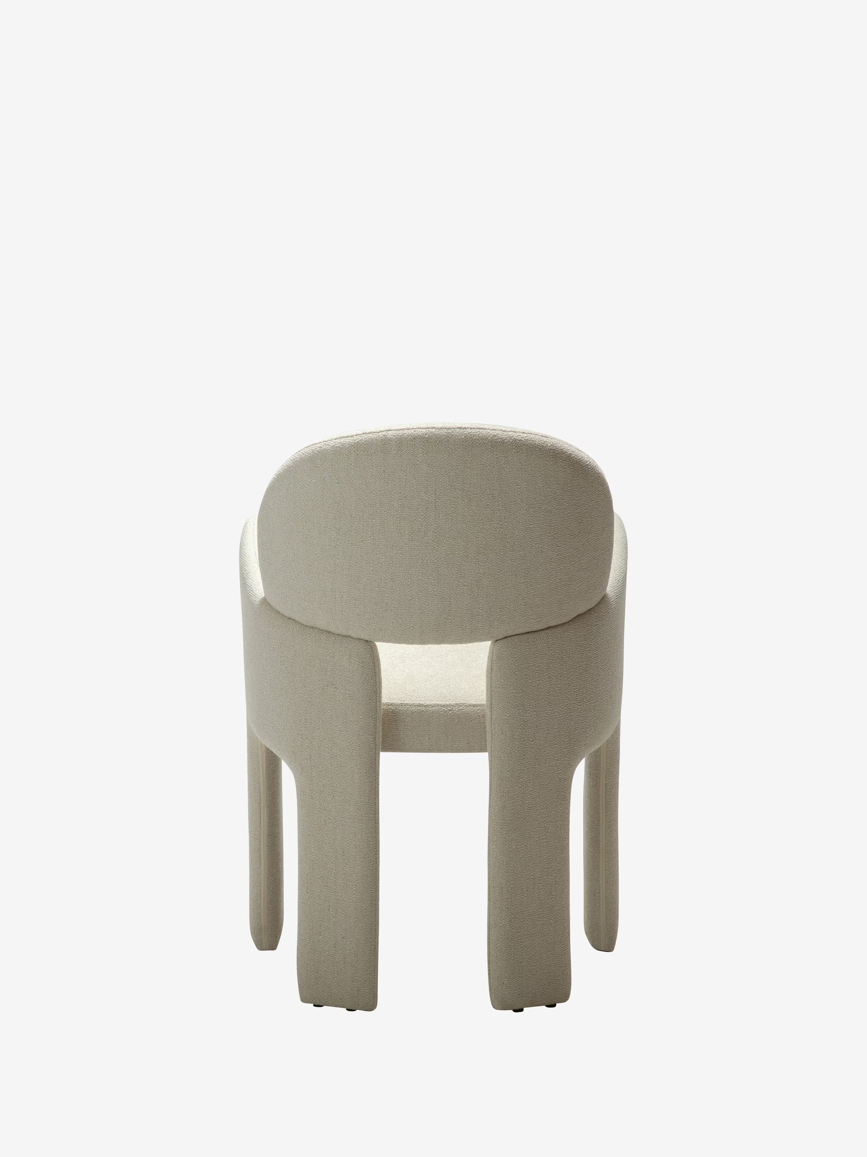 Aole silla en bouclé de diseño escultórico - sillón para comedor en varios colores