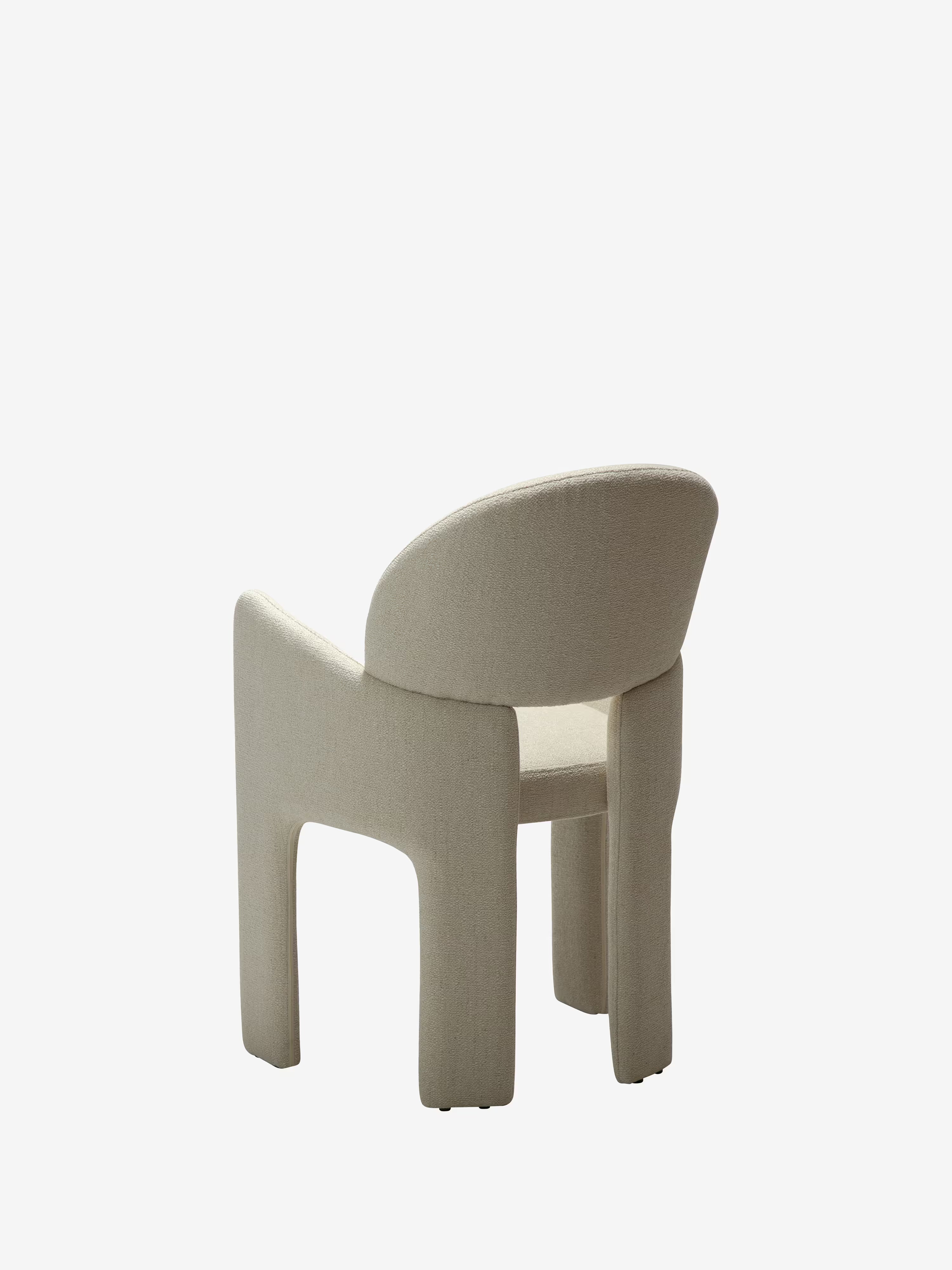 Aole silla en bouclé de diseño escultórico - sillón para comedor en varios colores