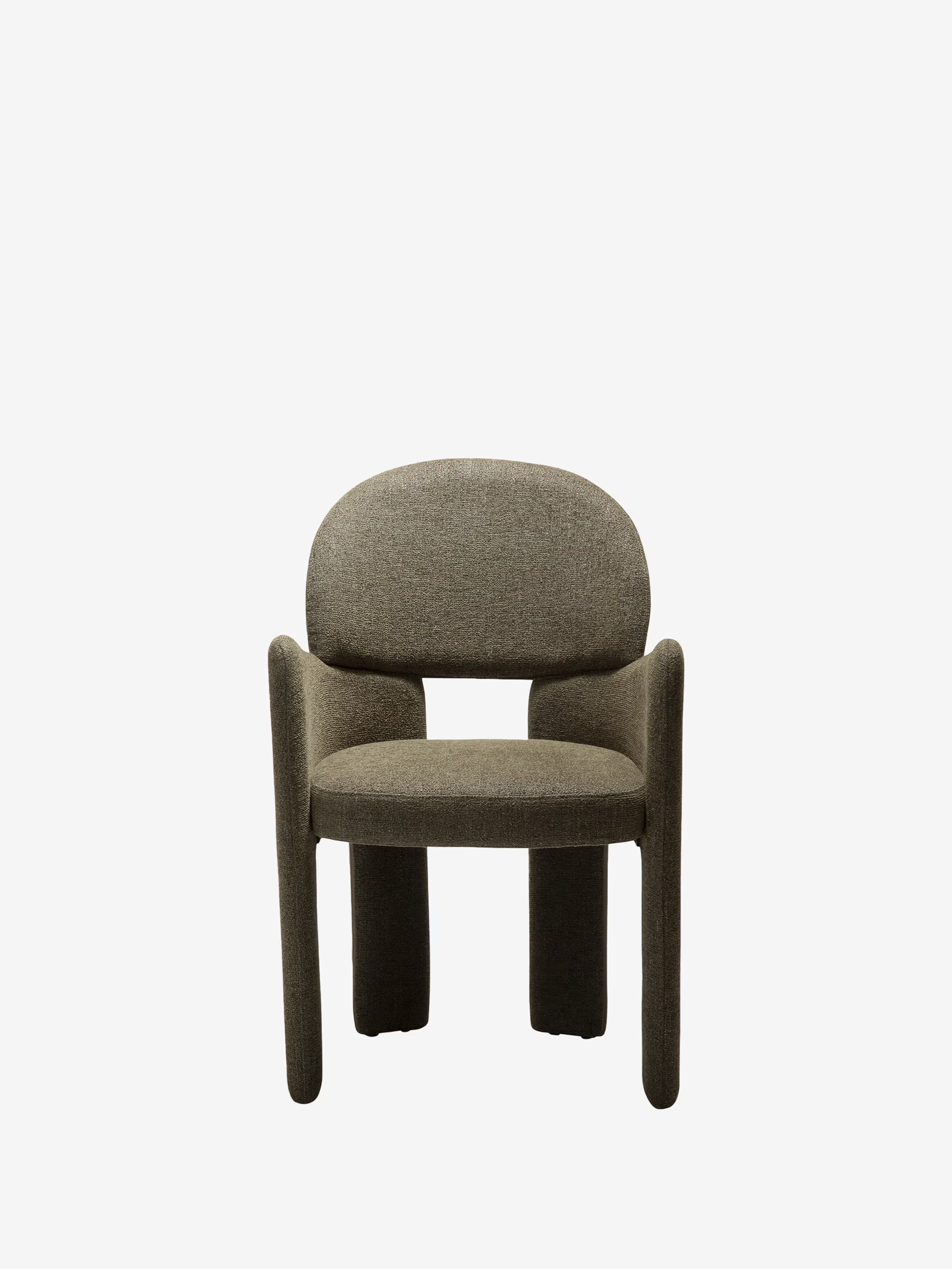 Aole silla en bouclé de diseño escultórico - sillón para comedor en varios colores