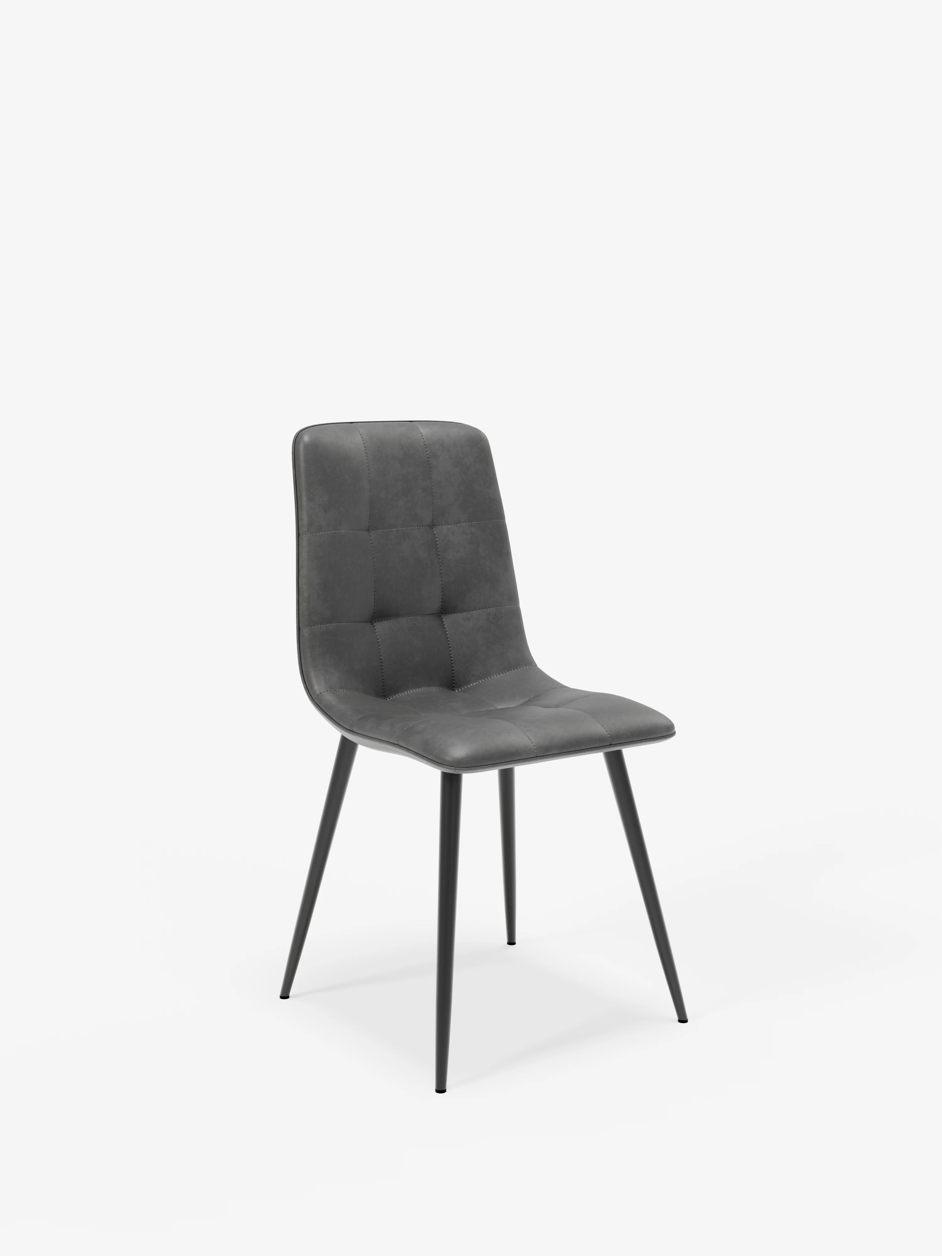 Arca silla de ecopiel antracita con patas de metal pintado negro