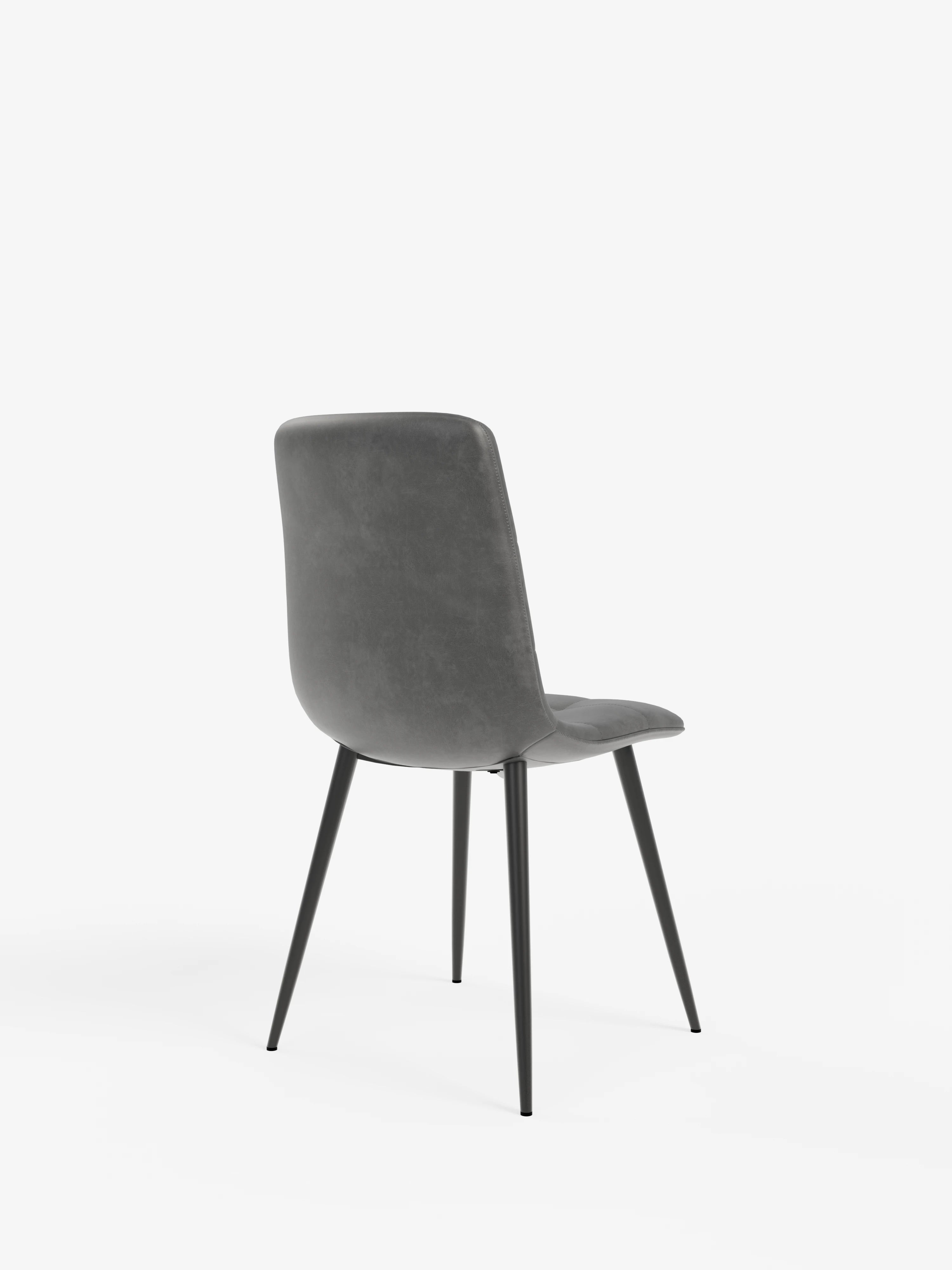 Arca silla de ecopiel antracita con patas de metal pintado negro