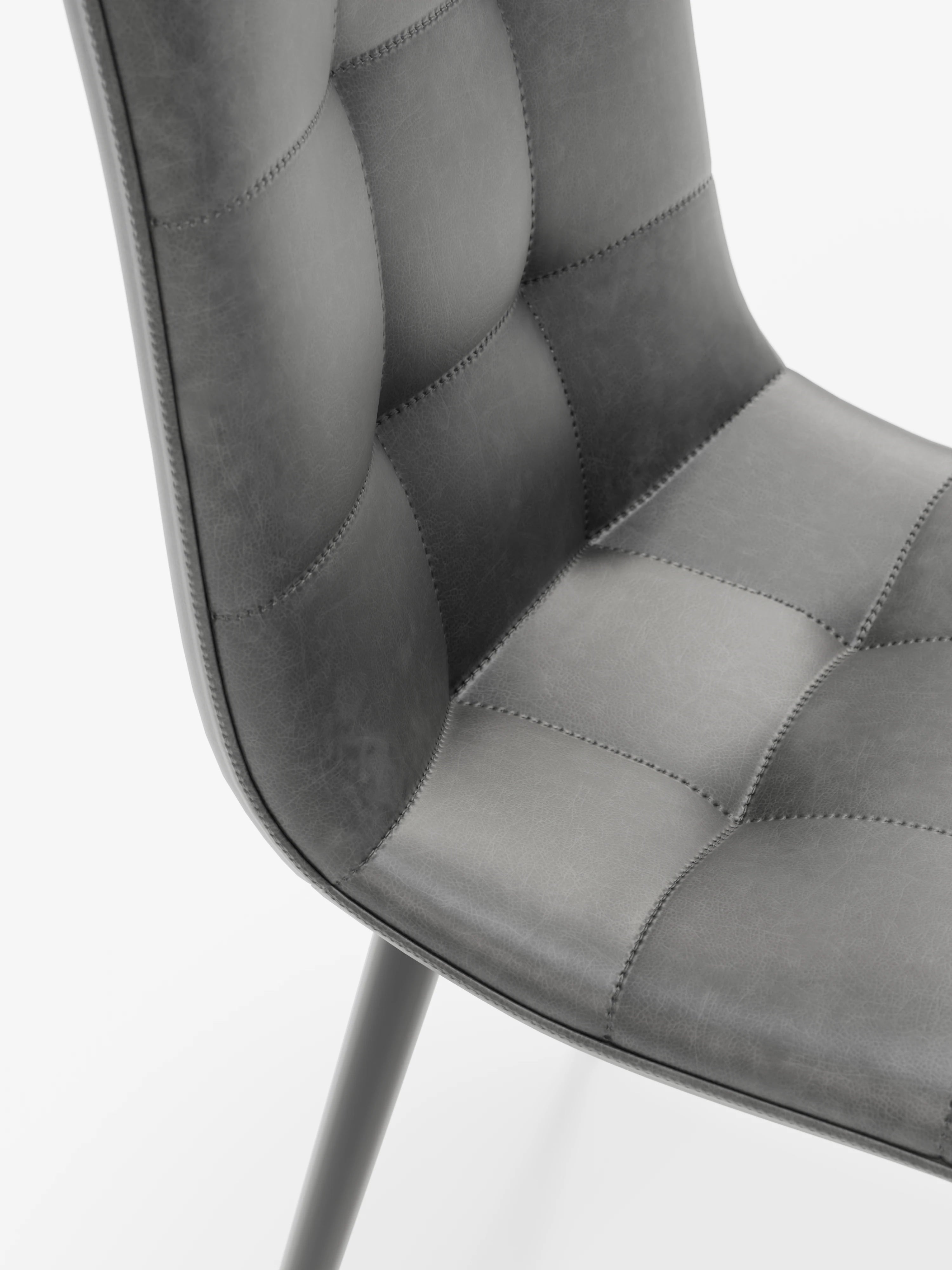 Arca silla de ecopiel antracita con patas de metal pintado negro