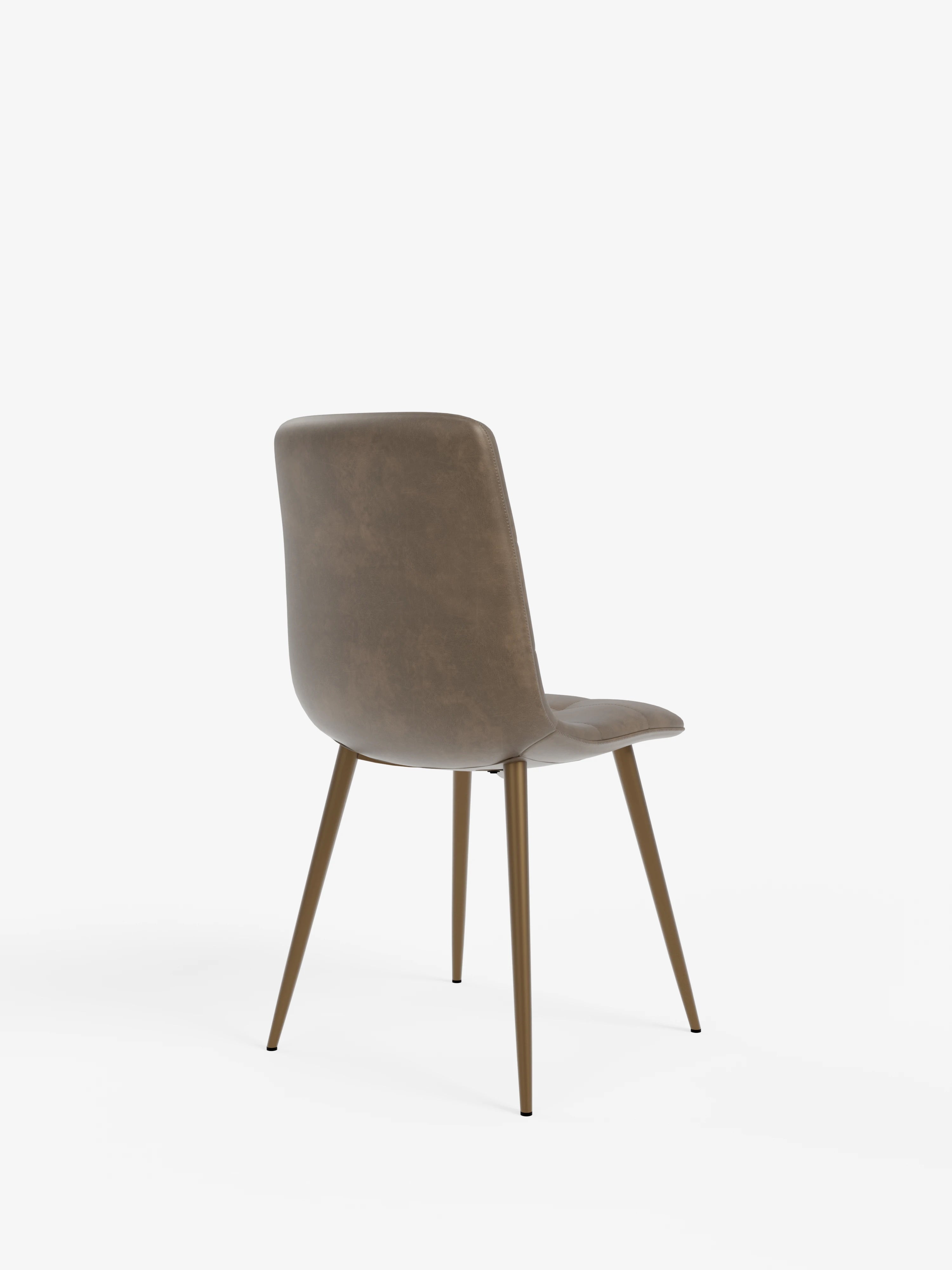 Arca silla de ecopiel marrón con patas de metal pintado marrón