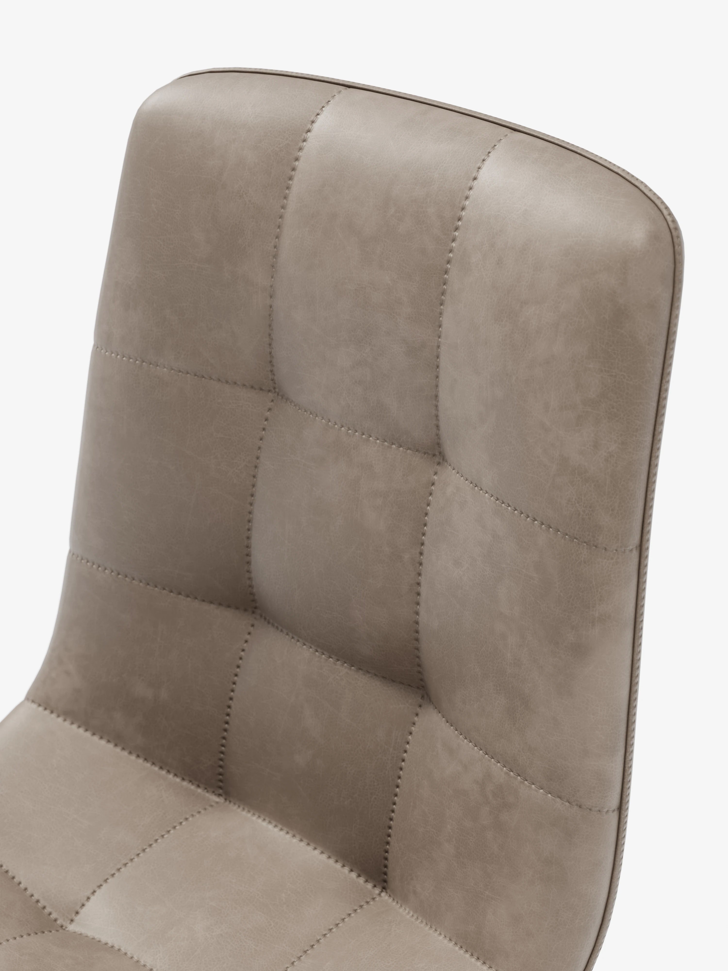 Arca silla de ecopiel topo con patas de metal pintado blanco
