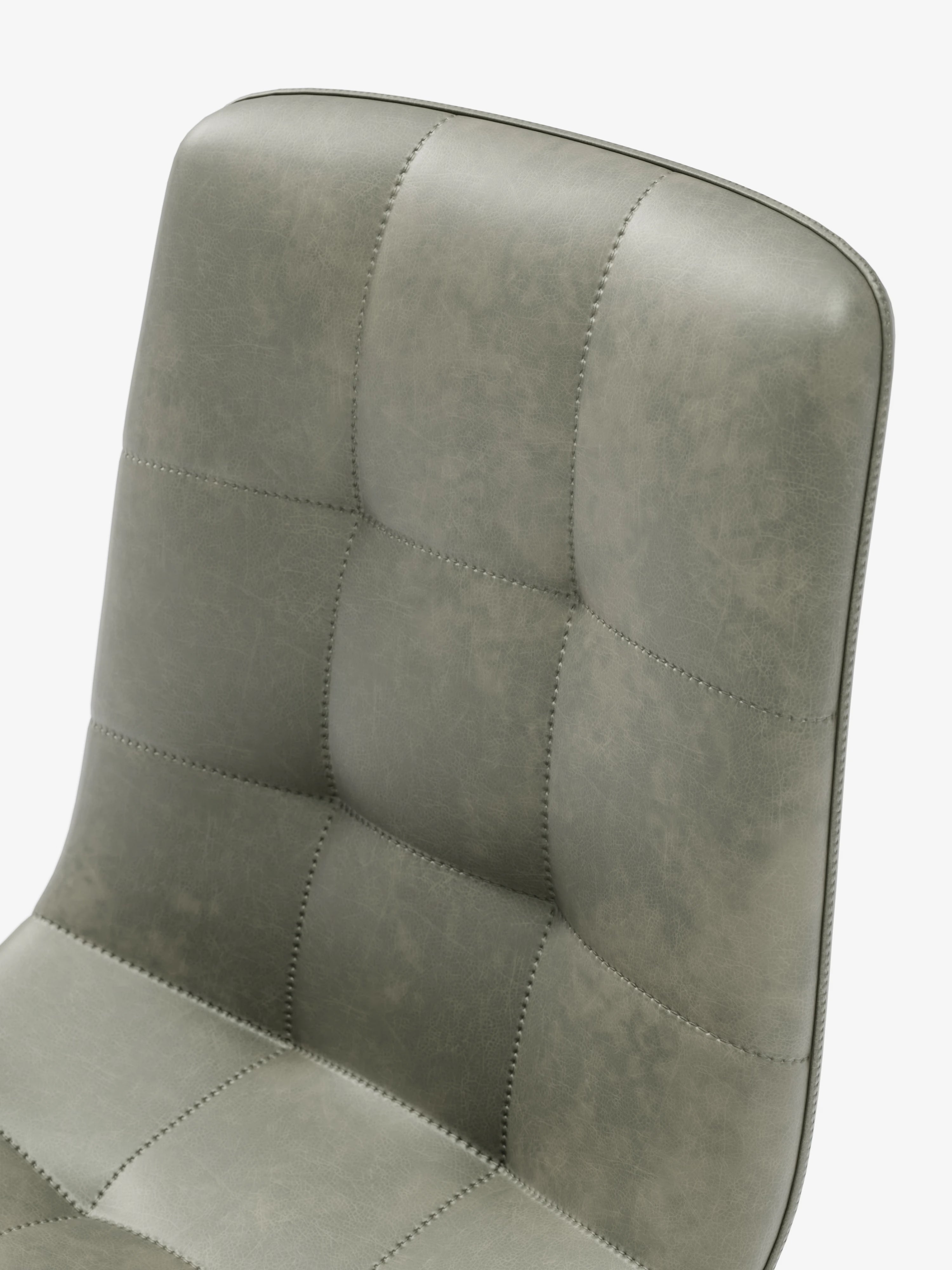 Arca silla de ecopiel verde oliva con patas de metal pintado negro