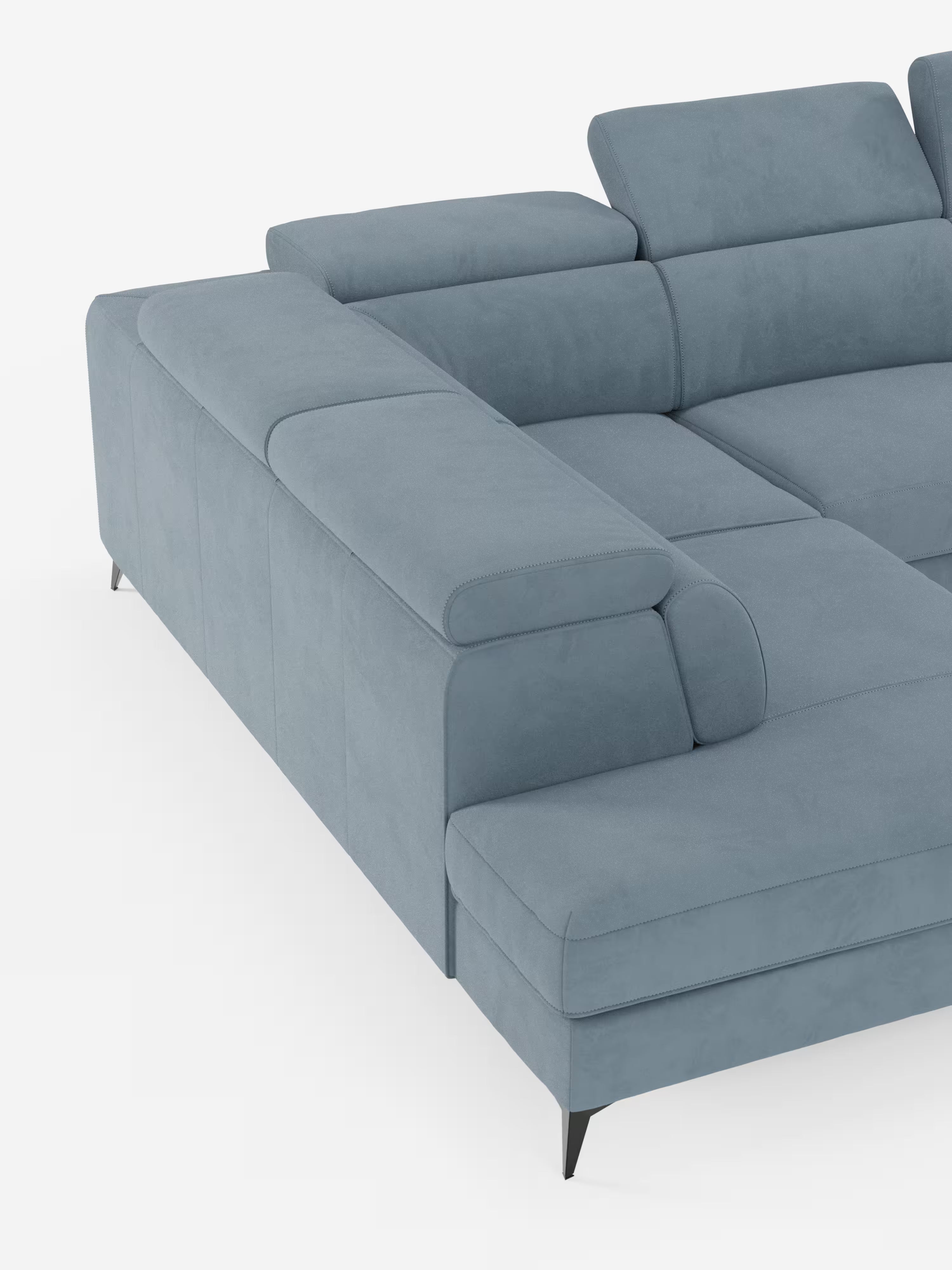 Arcos sofá rinconero con reposacabezas reclinables – asientos extraíbles o relax eléctrico en microfibra antimanchas