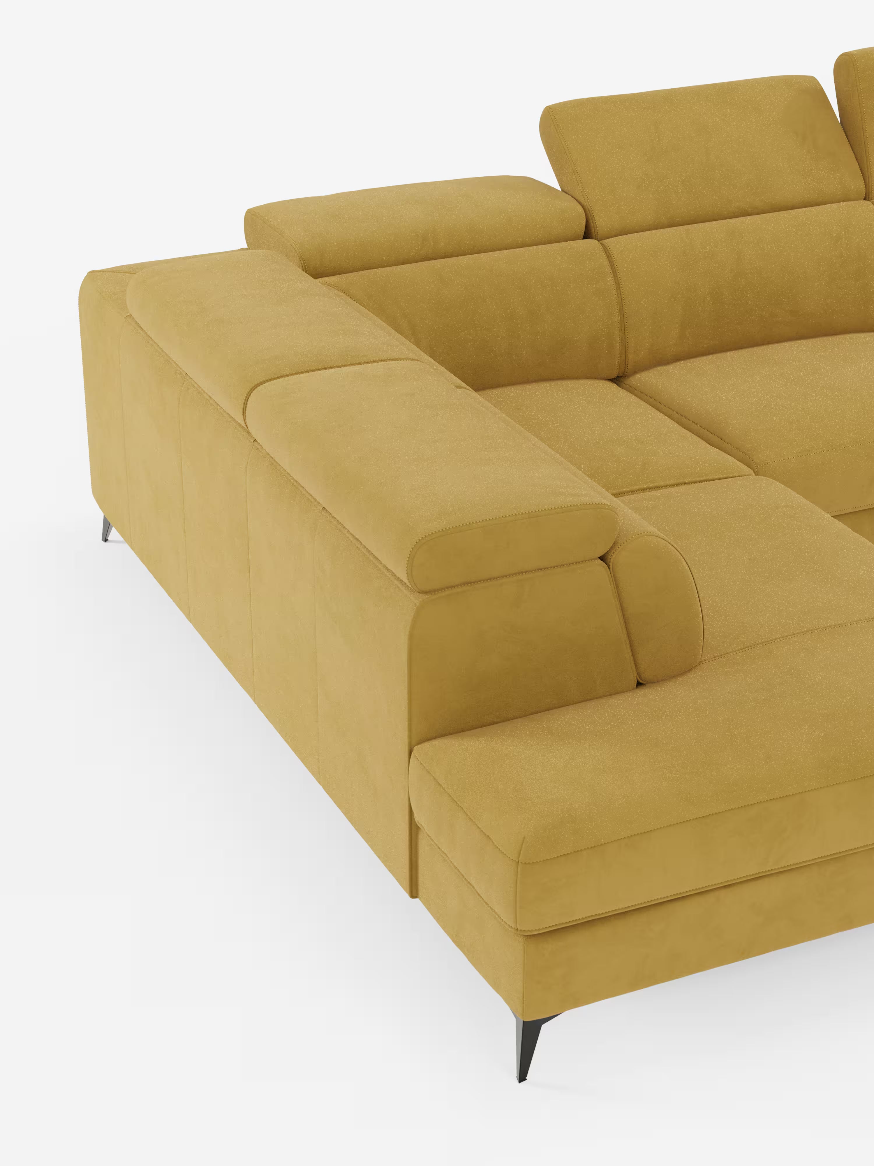 Arcos sofá rinconero con reposacabezas reclinables – asientos extraíbles o relax eléctrico en microfibra antimanchas