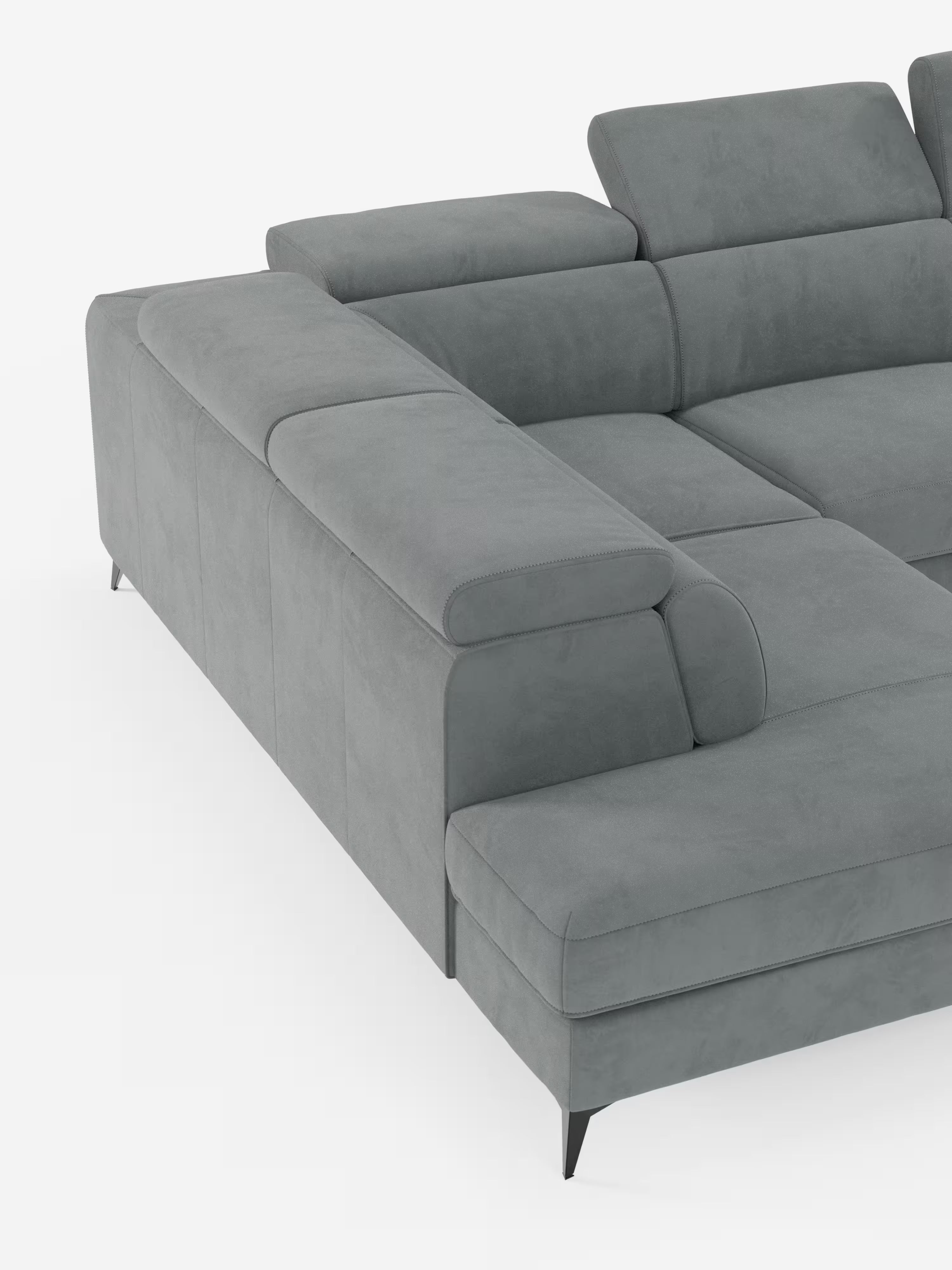 Arcos sofá rinconero con reposacabezas reclinables – asientos extraíbles o relax eléctrico en microfibra antimanchas