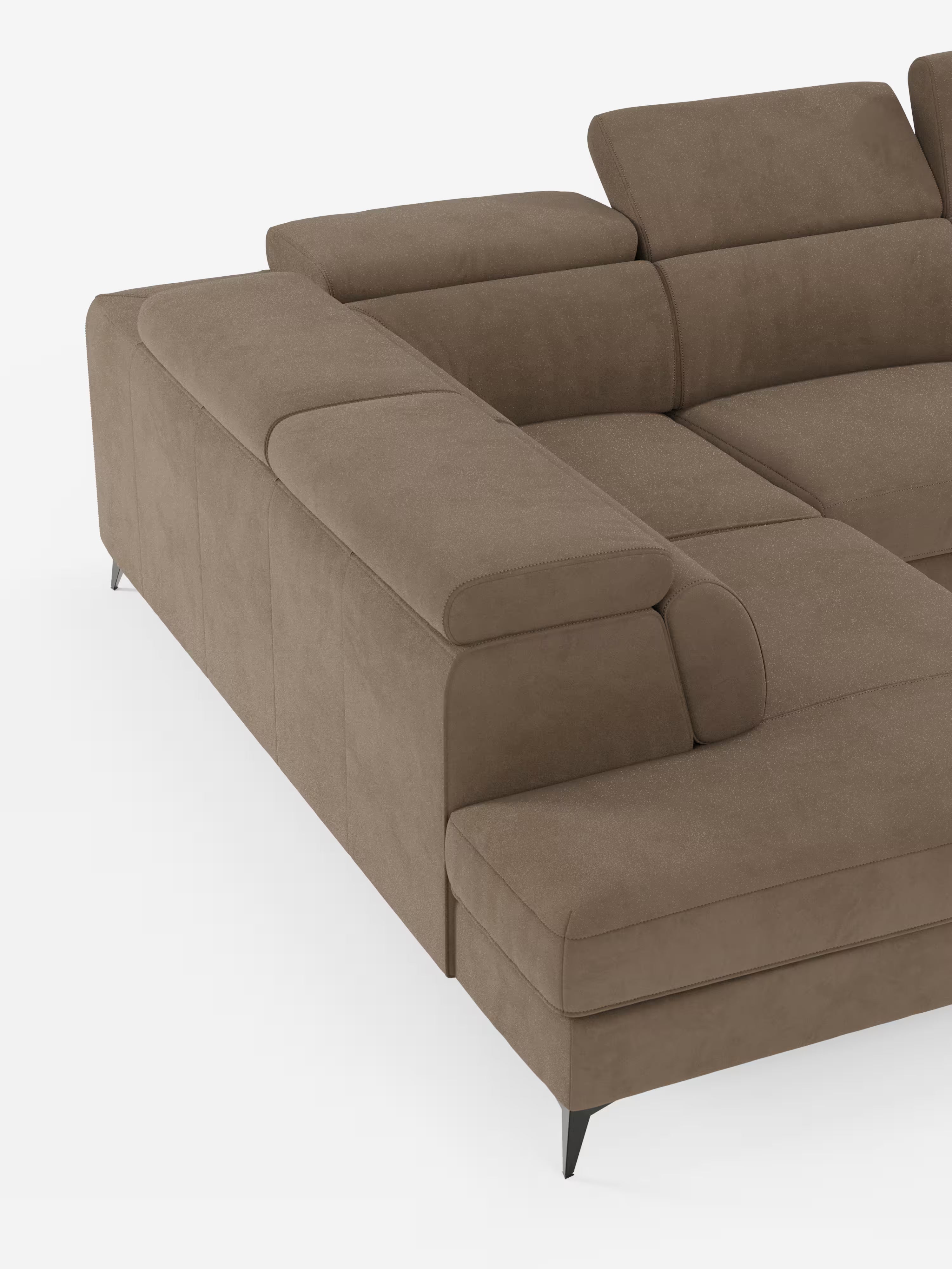 Arcos sofá rinconero con reposacabezas reclinables – asientos extraíbles o relax eléctrico en microfibra antimanchas