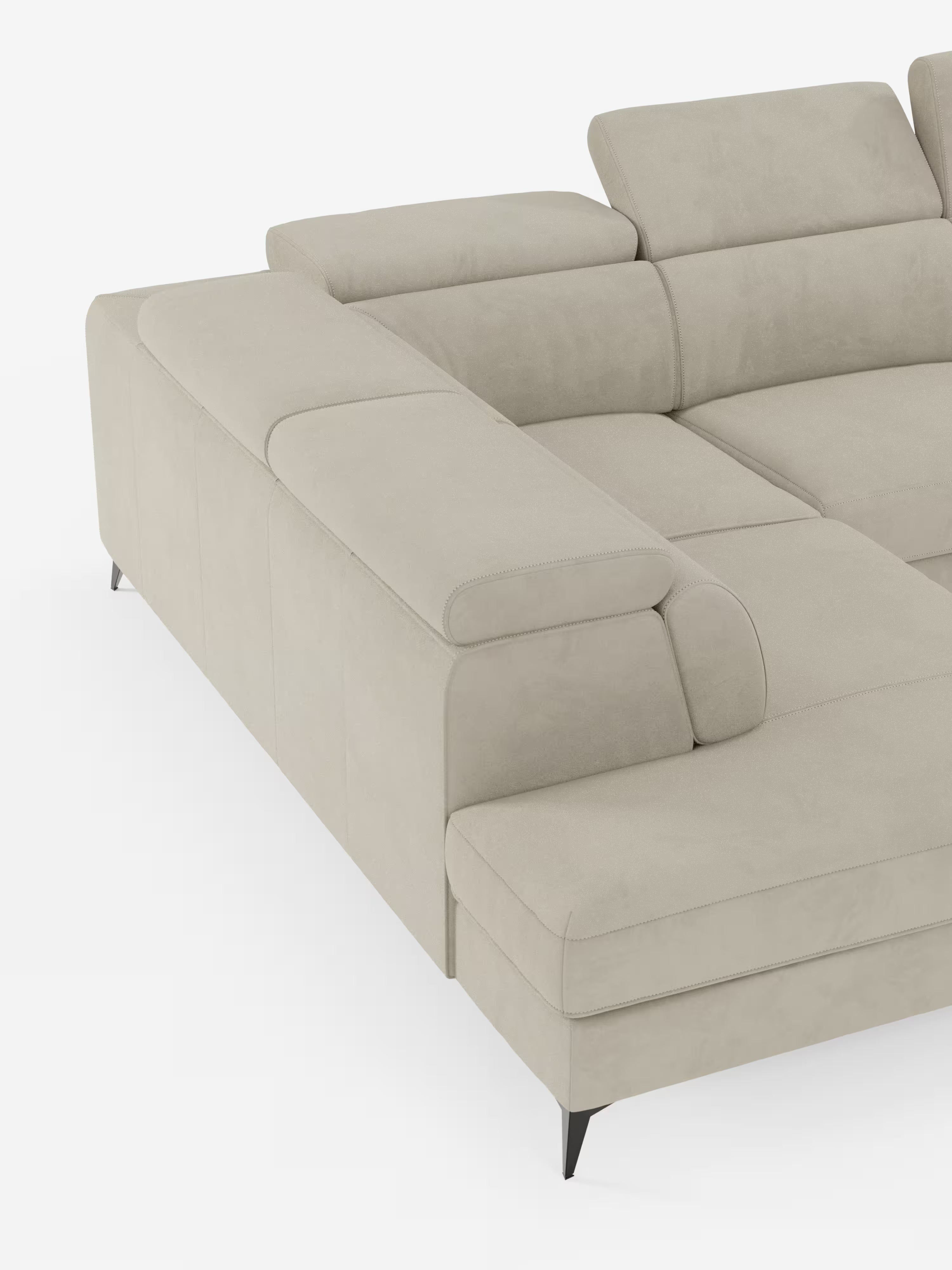 Arcos sofá rinconero con reposacabezas reclinables – asientos extraíbles o relax eléctrico en microfibra antimanchas