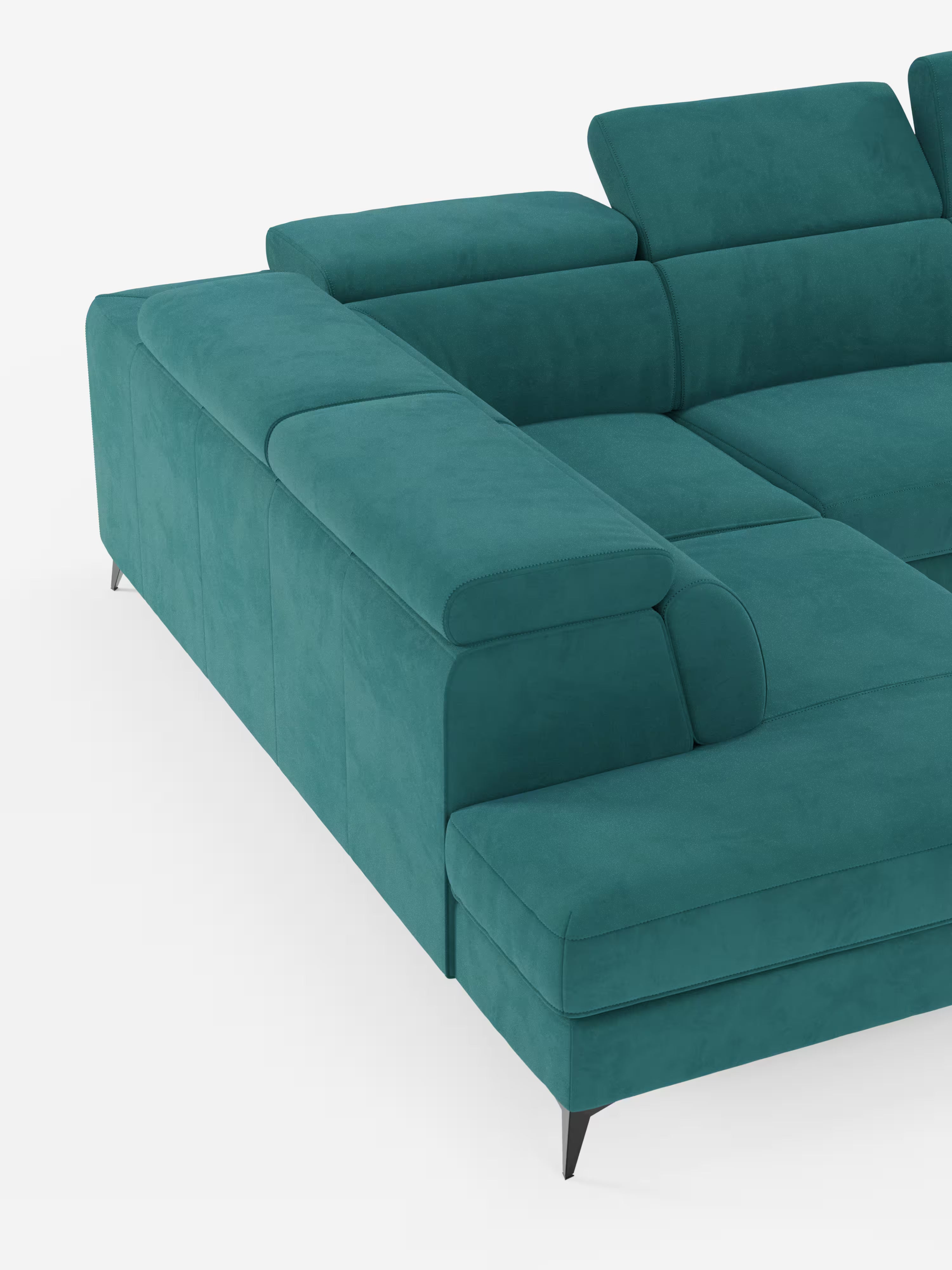 Arcos sofá rinconero con reposacabezas reclinables – asientos extraíbles o relax eléctrico en microfibra antimanchas
