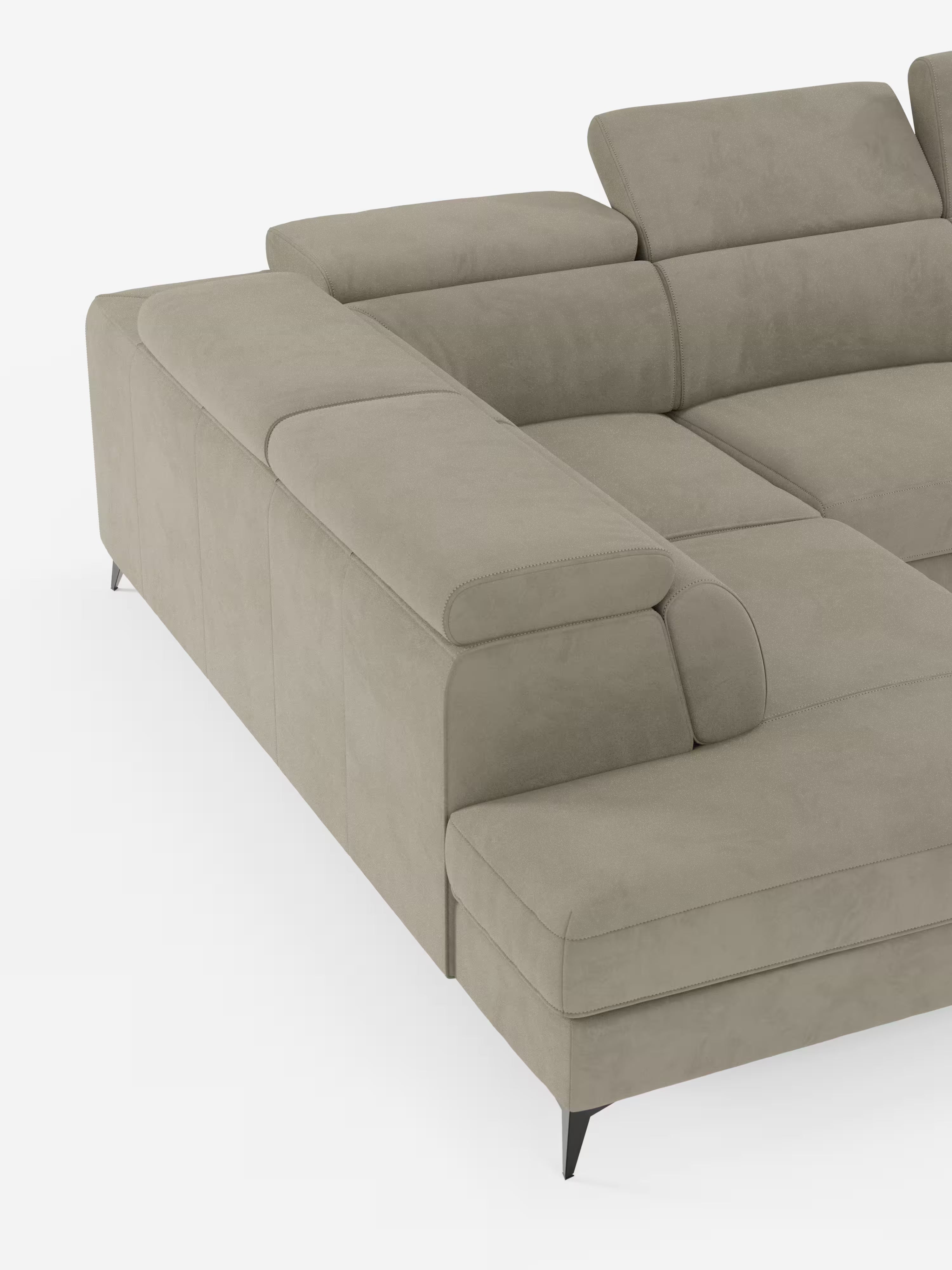 Arcos sofá rinconero con reposacabezas reclinables – asientos extraíbles o relax eléctrico en microfibra antimanchas