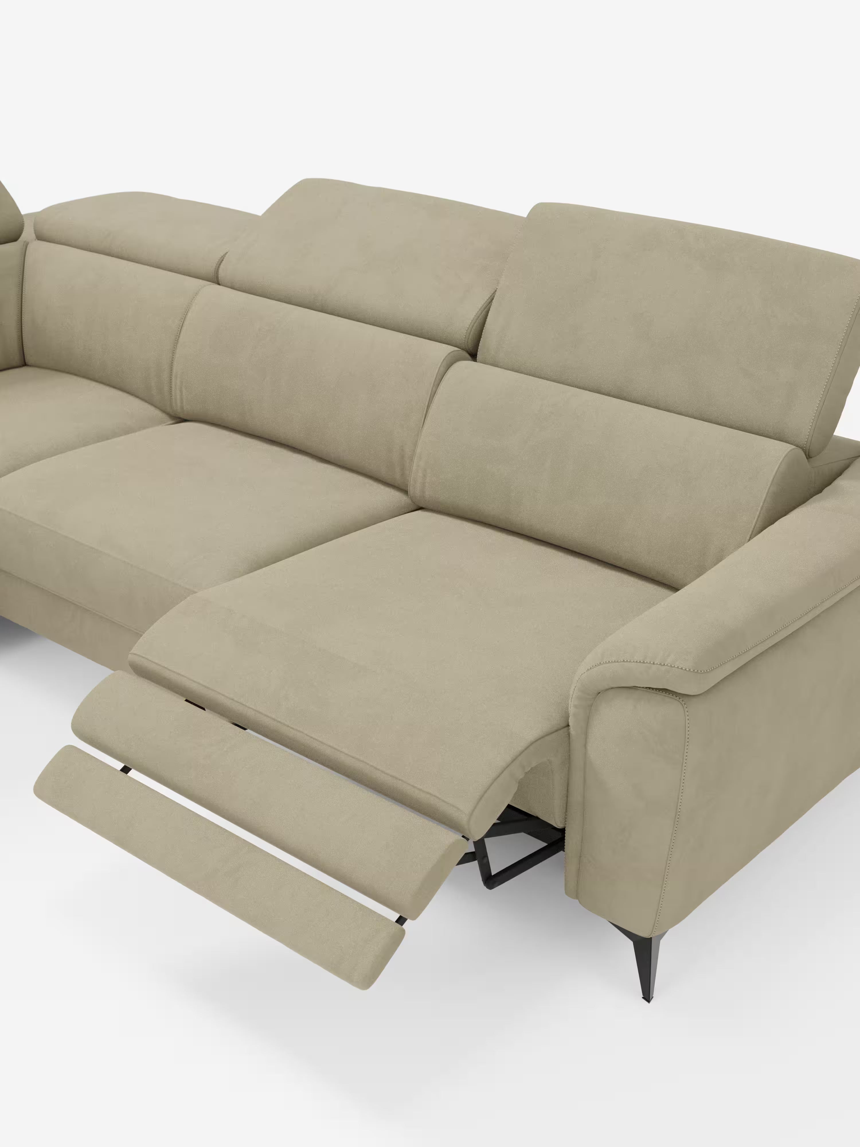 Arcos sofá rinconero con reposacabezas reclinables – asientos extraíbles o relax eléctrico en microfibra antimanchas