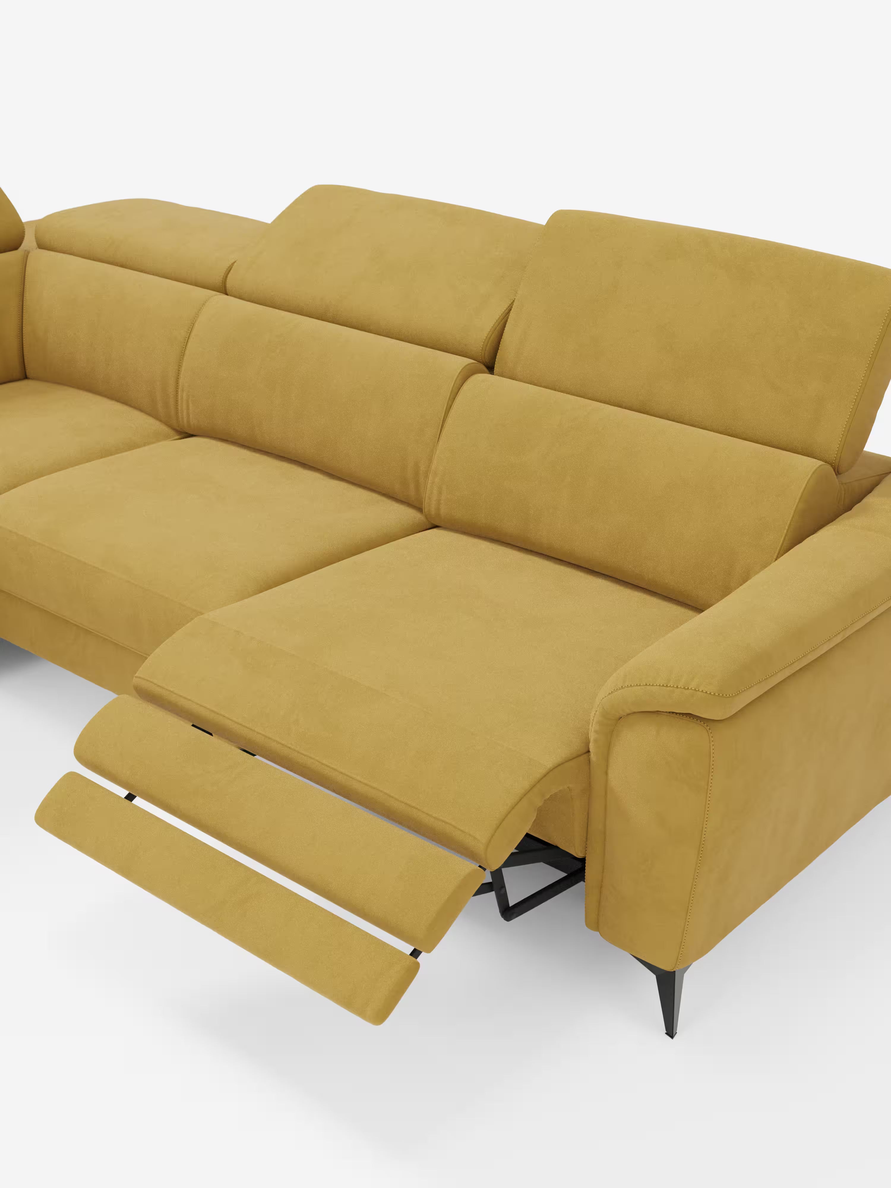 Arcos sofá rinconero con reposacabezas reclinables – asientos extraíbles o relax eléctrico en microfibra antimanchas