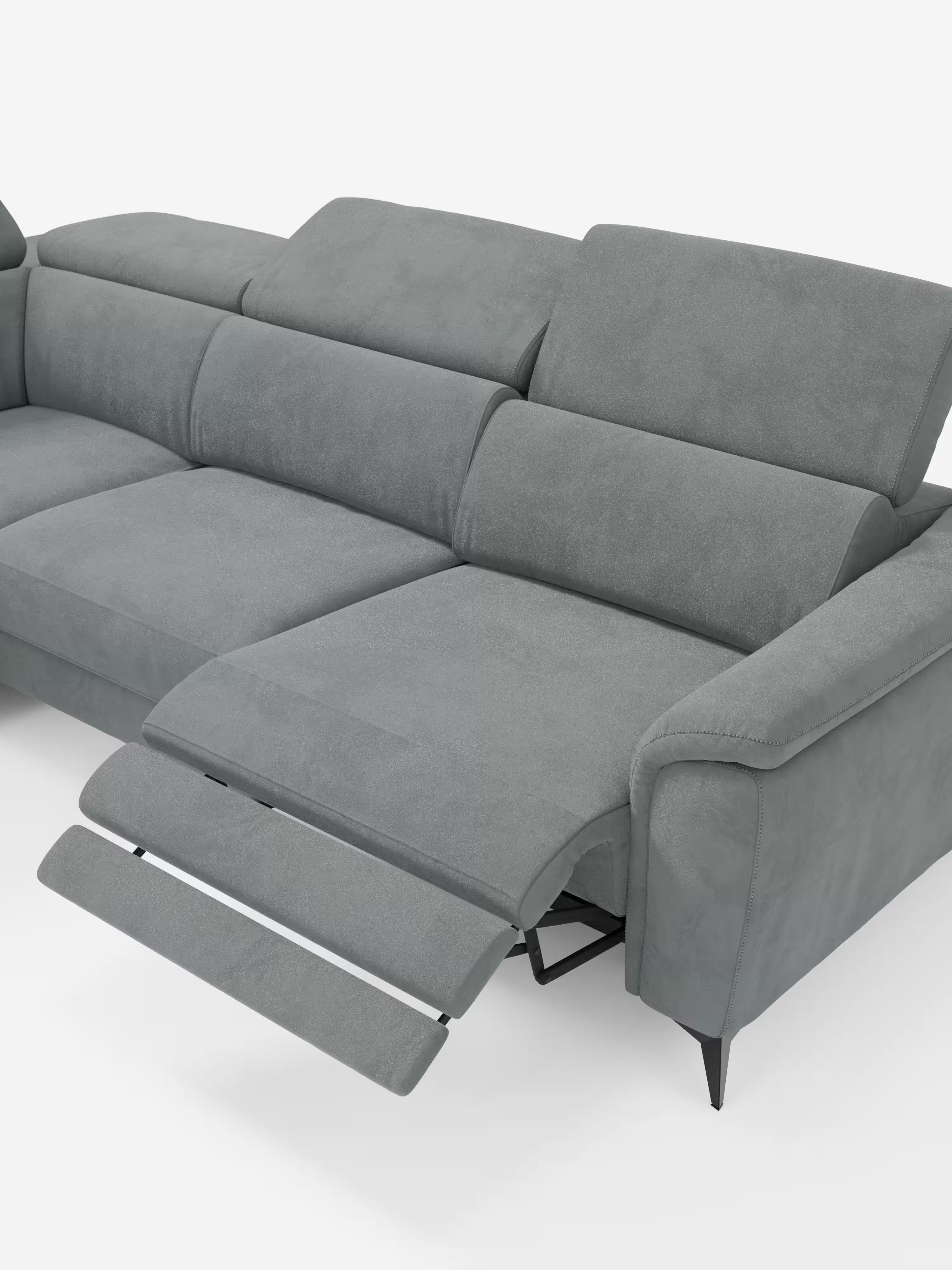 Arcos sofá rinconero con reposacabezas reclinables – asientos extraíbles o relax eléctrico en microfibra antimanchas