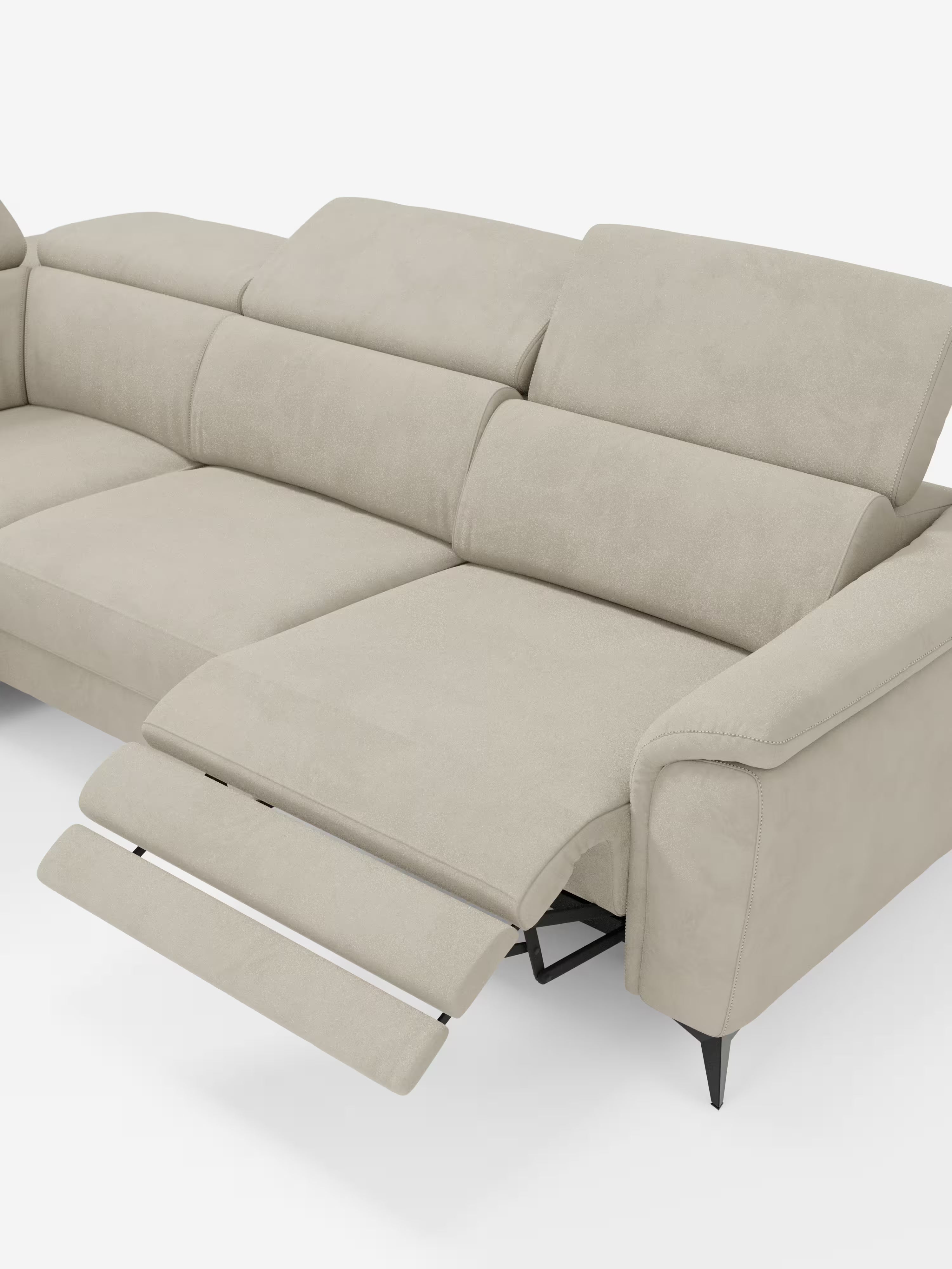 Arcos sofá rinconero con reposacabezas reclinables – asientos extraíbles o relax eléctrico en microfibra antimanchas