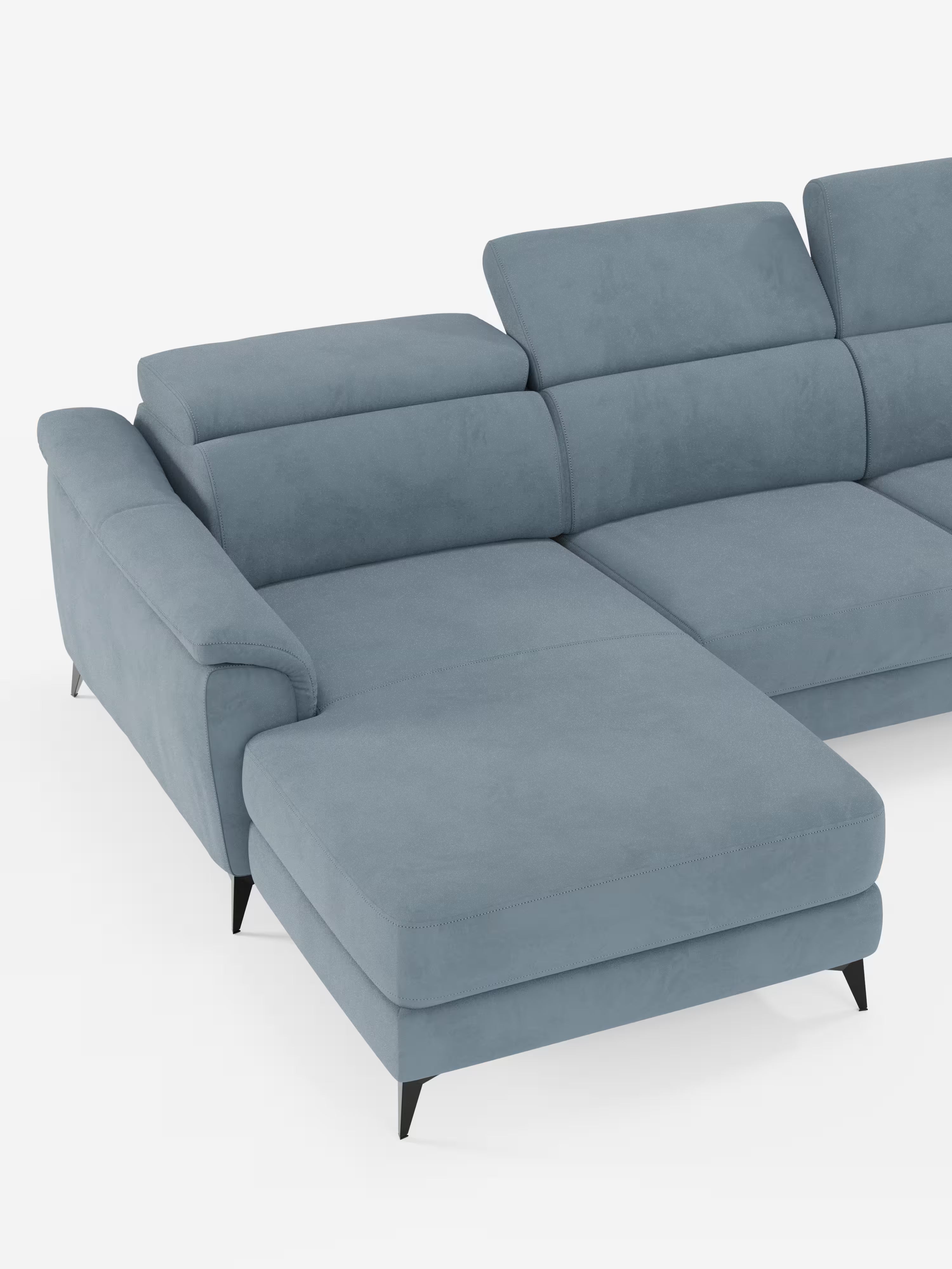 Arcos sofá con península – reposacabezas reclinables, asientos extraíbles o relax eléctrico en microfibra antimanchas
