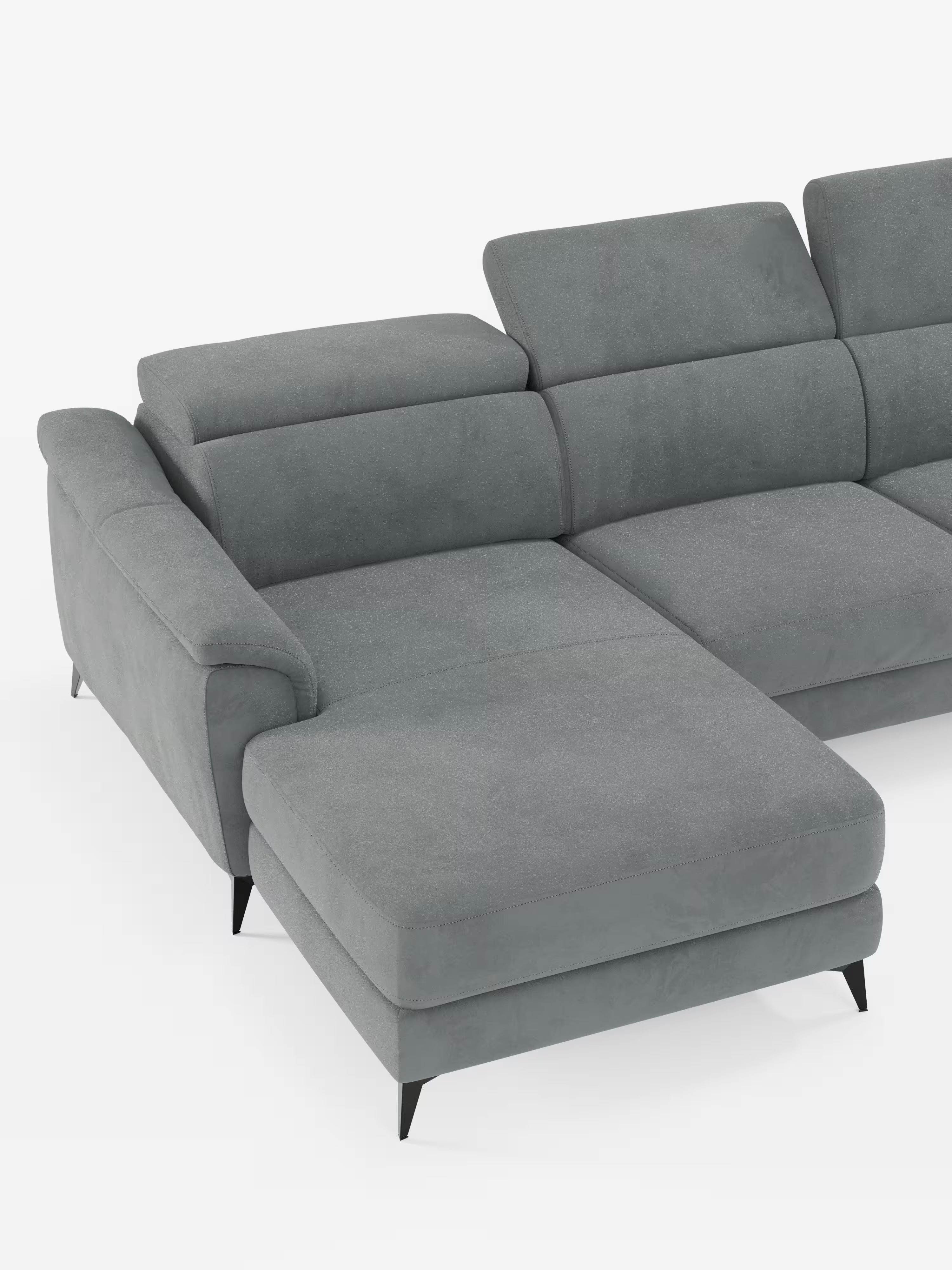 Arcos sofá con península – reposacabezas reclinables, asientos extraíbles o relax eléctrico en microfibra antimanchas