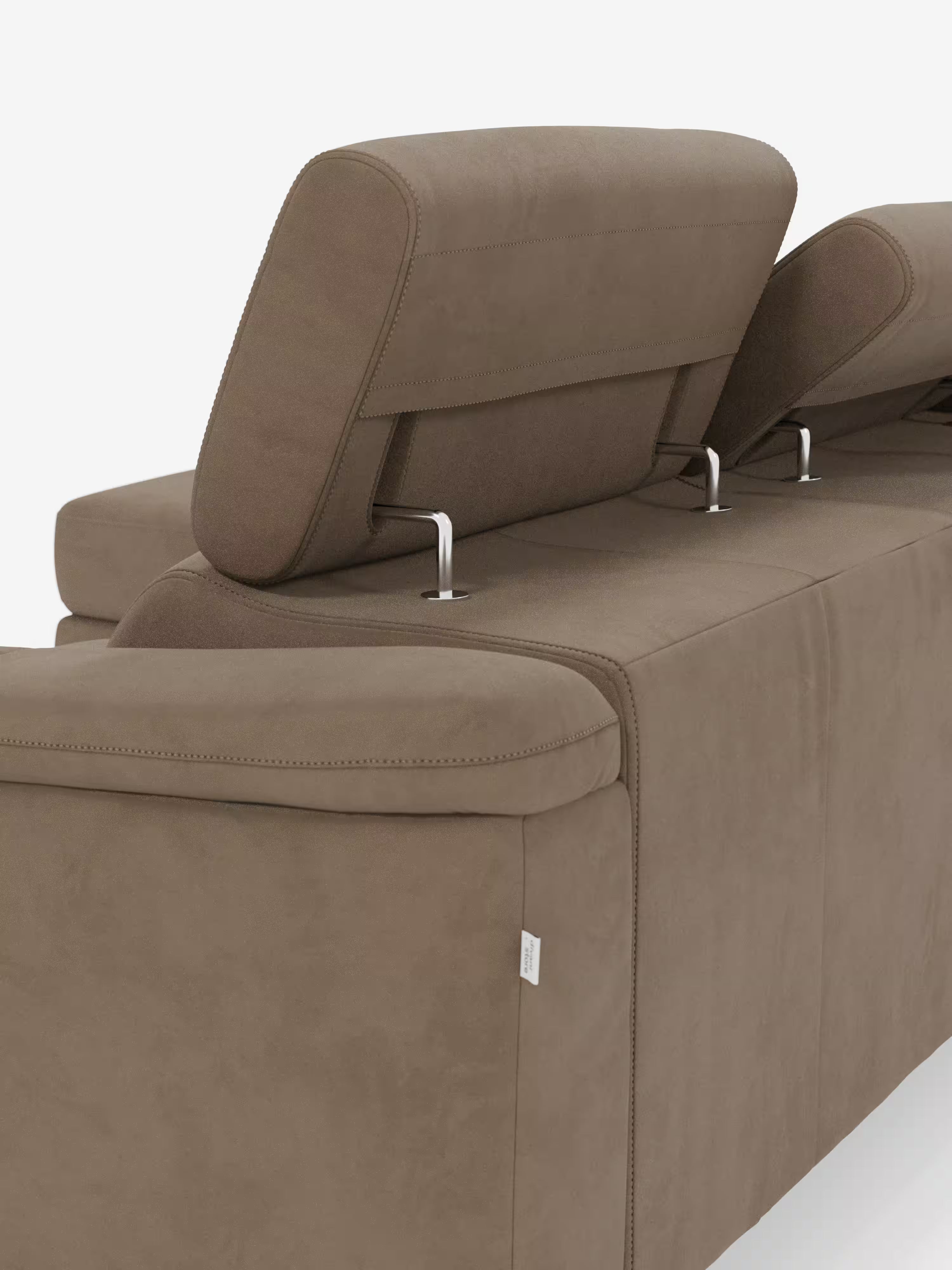 Arcos sofá con península – reposacabezas reclinables, asientos extraíbles o relax eléctrico en microfibra antimanchas