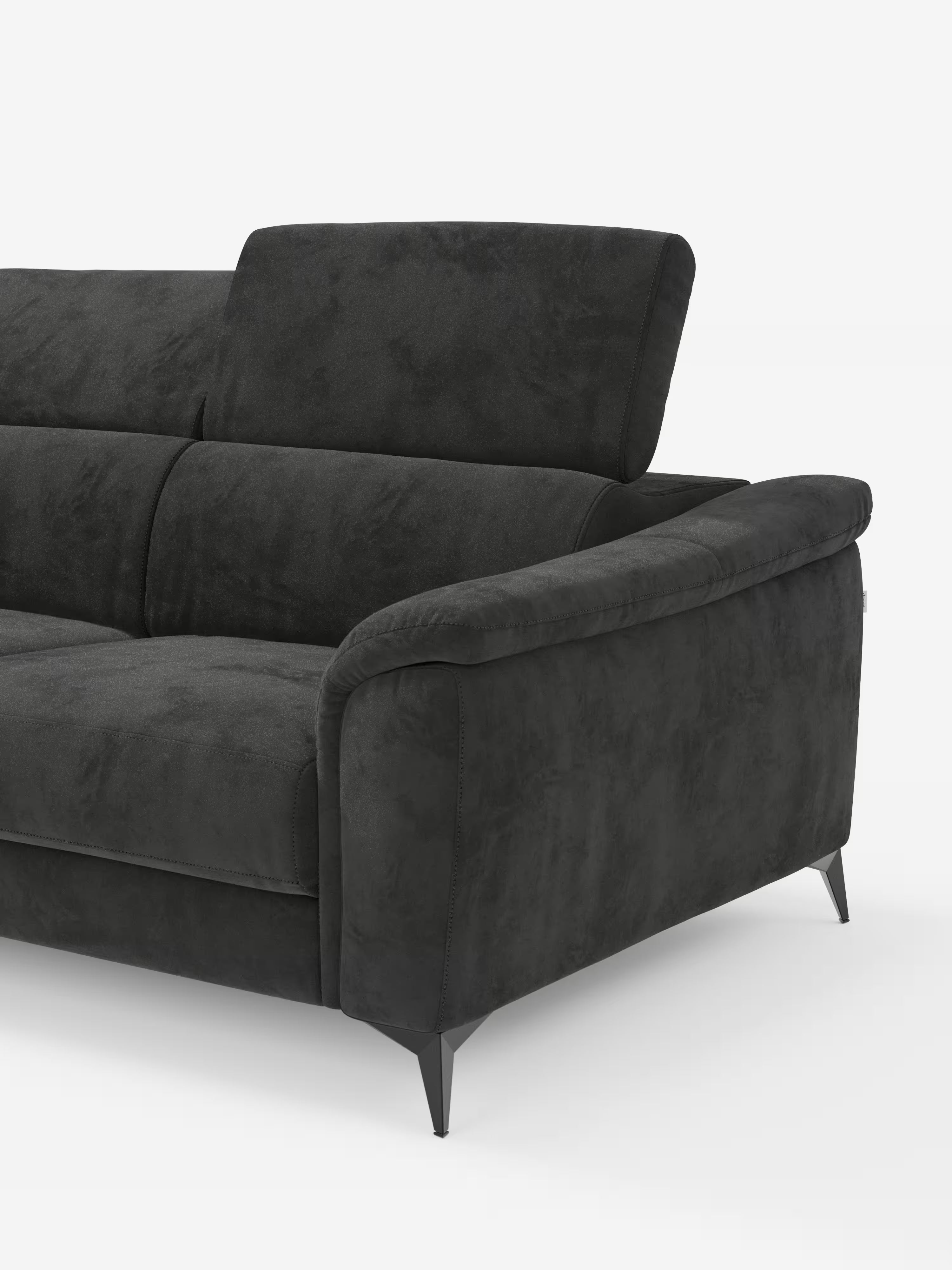 Arcos sofá con península – reposacabezas reclinables, asientos extraíbles o relax eléctrico en microfibra antimanchas