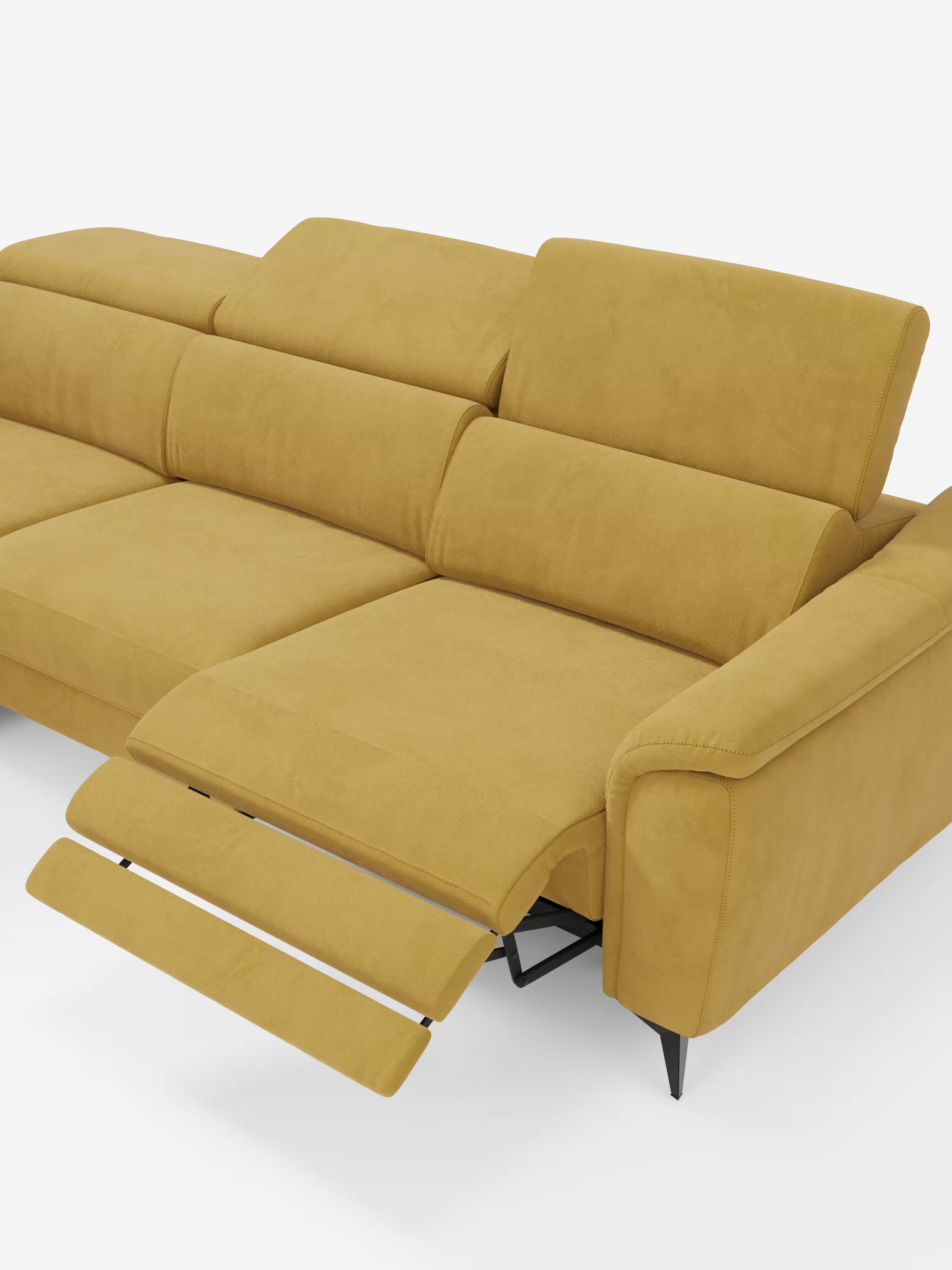 Arcos sofá con península – reposacabezas reclinables, asientos extraíbles o relax eléctrico en microfibra antimanchas