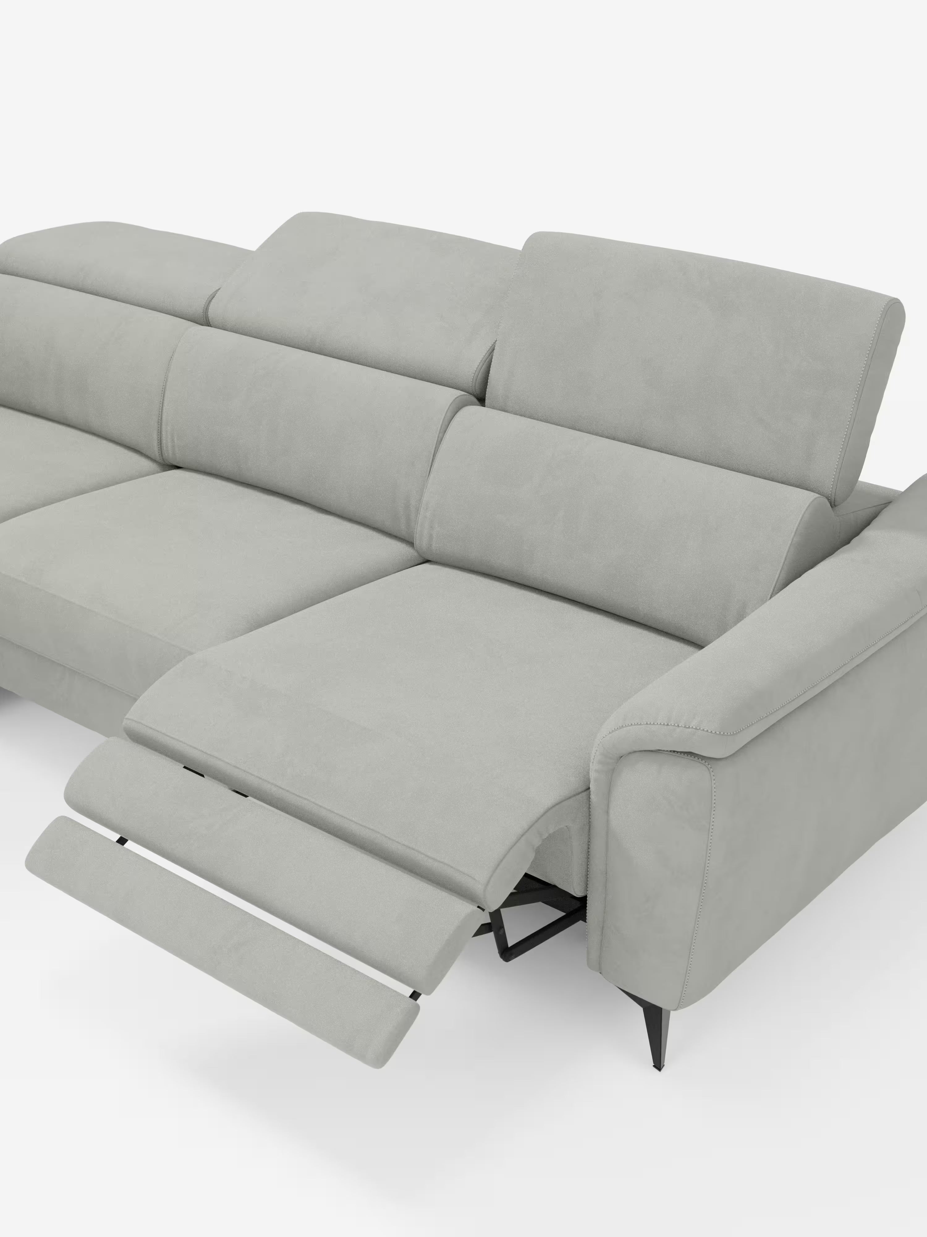 Arcos sofá con península – reposacabezas reclinables, asientos extraíbles o relax eléctrico en microfibra antimanchas
