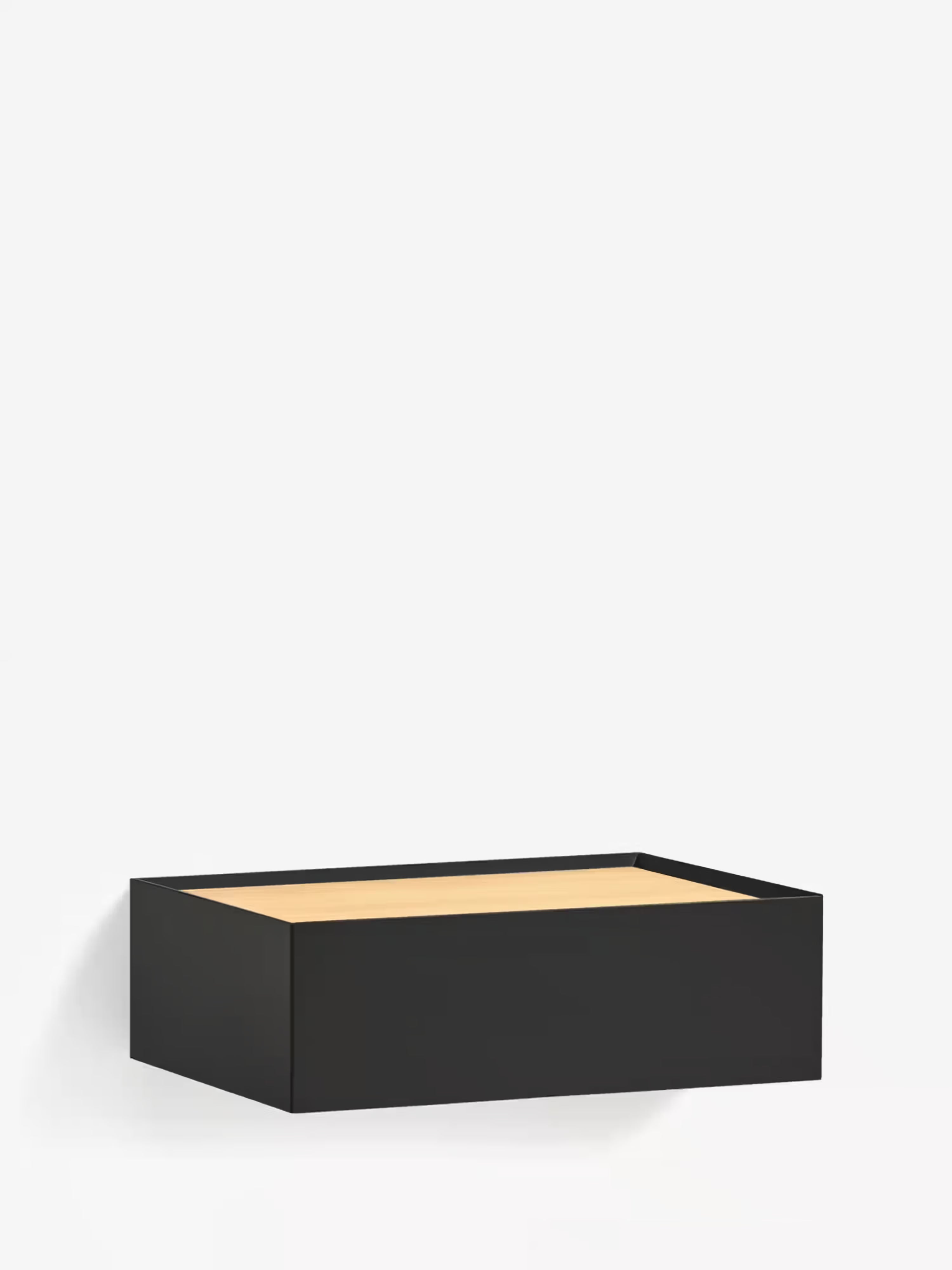 Arista mesita de noche suspendida negra y sobre de roble - 1 cajón 50 x 16 cm