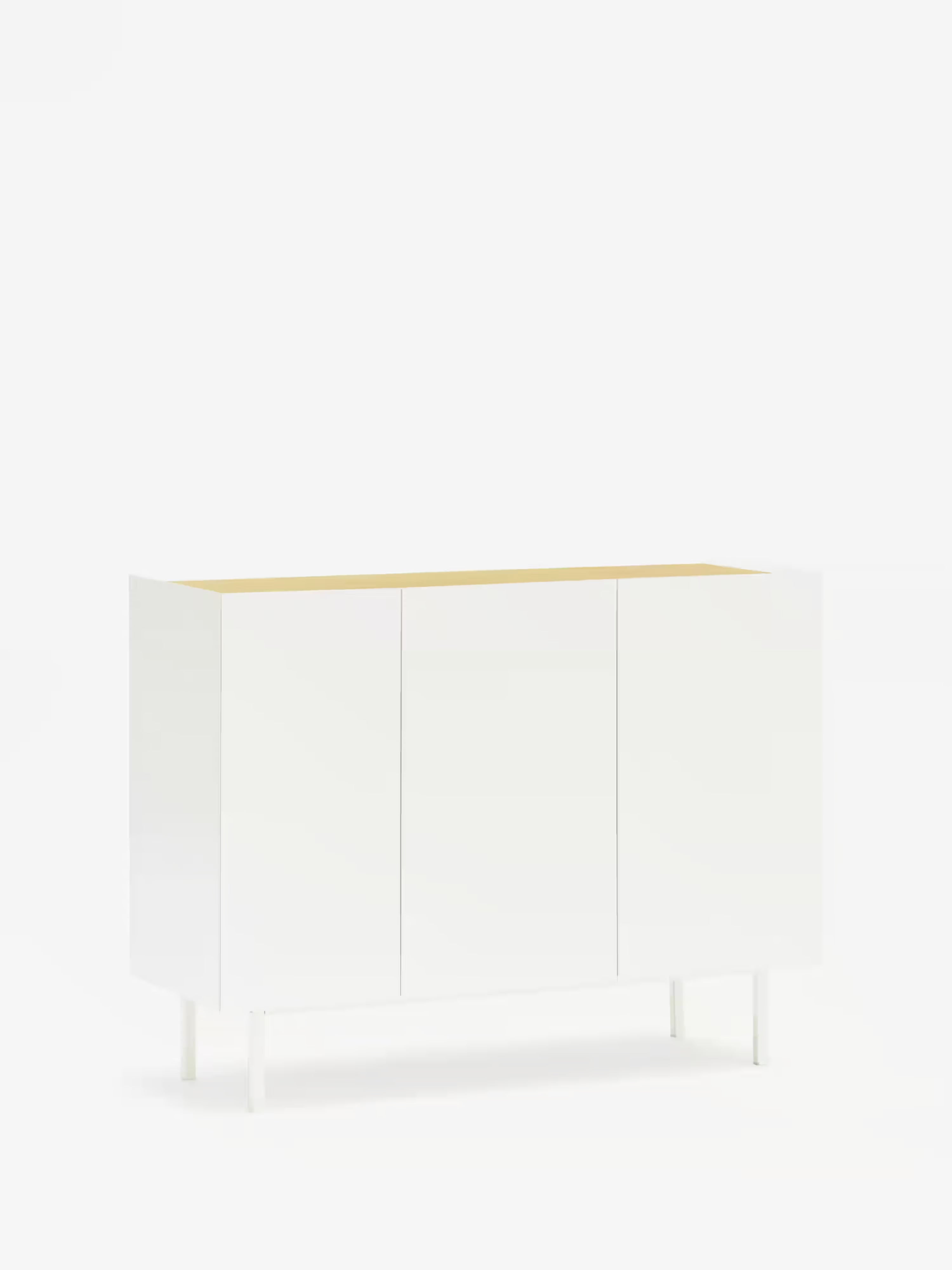 Arista aparador blanco y roble claro - aparador moderno de 3 puertas 110 x 85 cm
