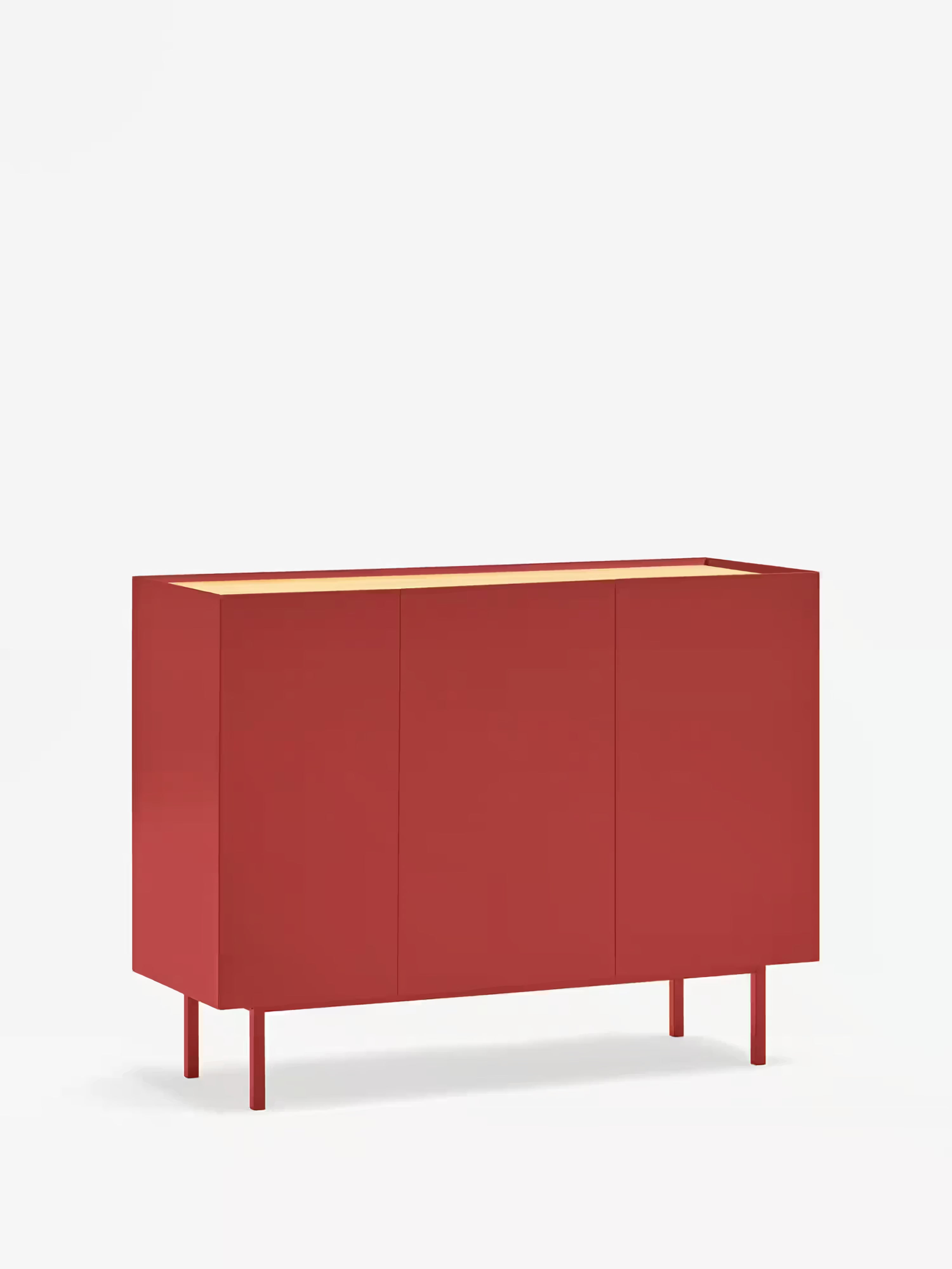 Arista aparador burdeos y roble claro - aparador moderno de 3 puertas 110 x 85 cm