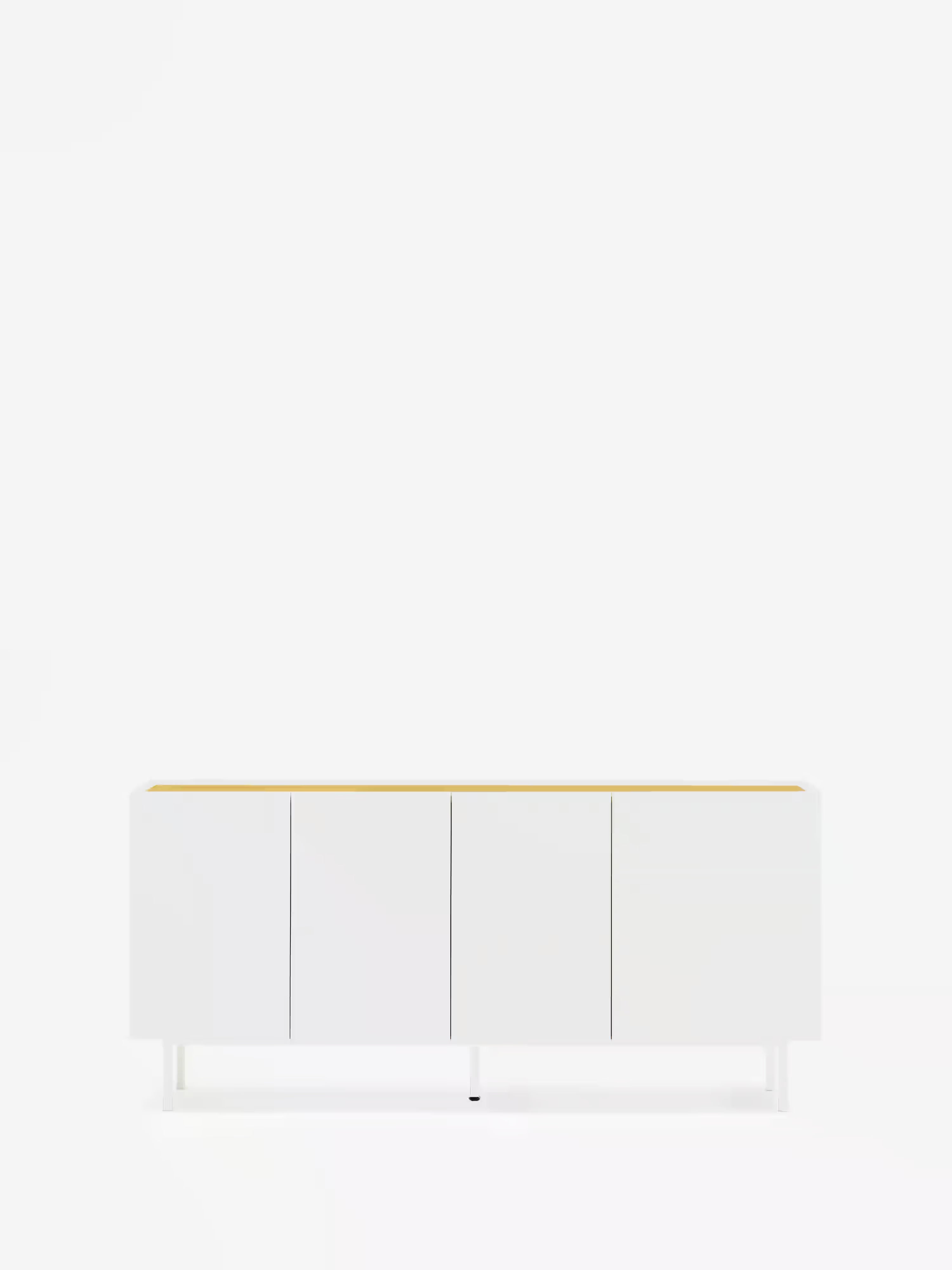 Arista aparador bajo blanco y roble claro - aparador moderno de 4 puertas 165 x 78 cm