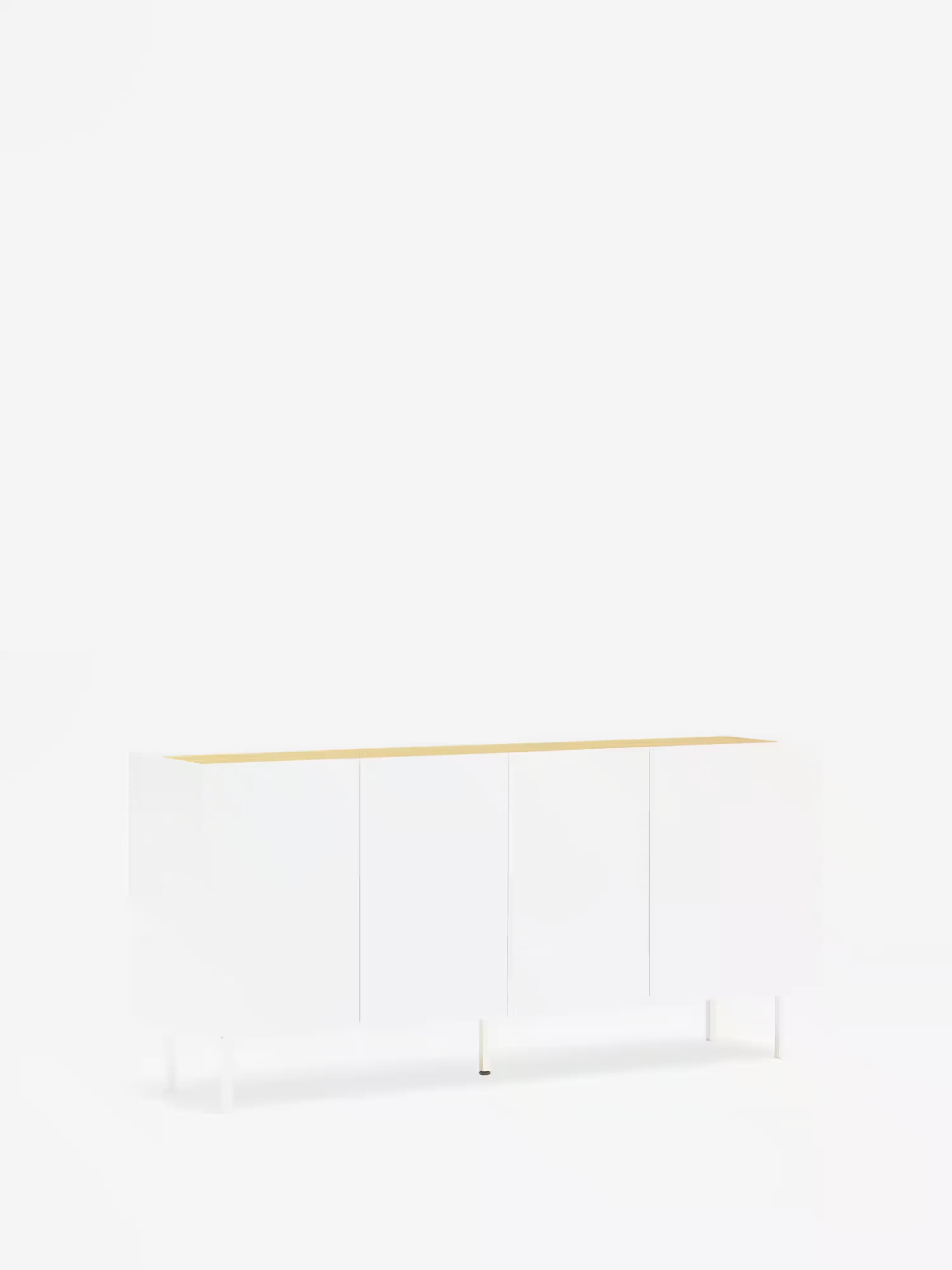 Arista aparador bajo blanco y roble claro - aparador moderno de 4 puertas 165 x 78 cm